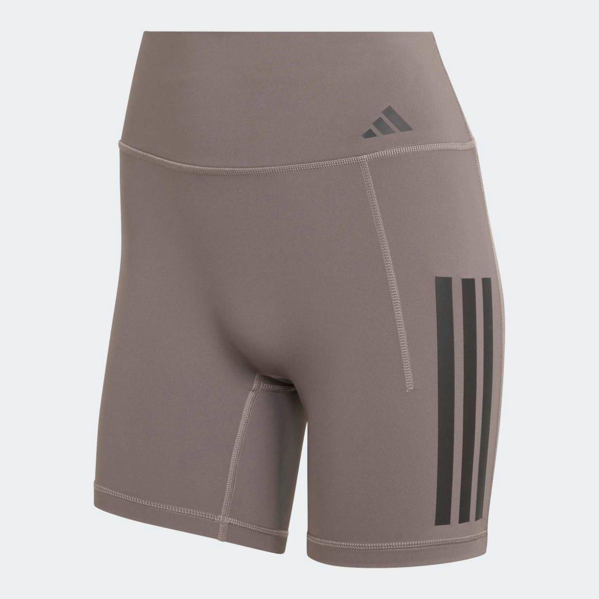 Leggings Tipo Calções de Mulher Optime 3 Stripes Castanho-9