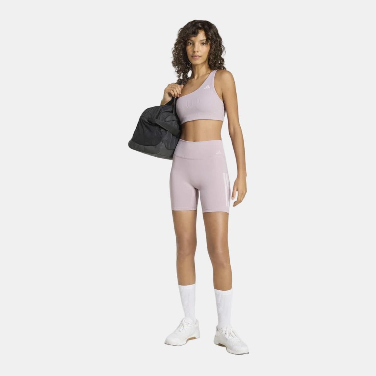 Leggings Tipo Calções de Mulher Optime 3 Stripes Violeta-4