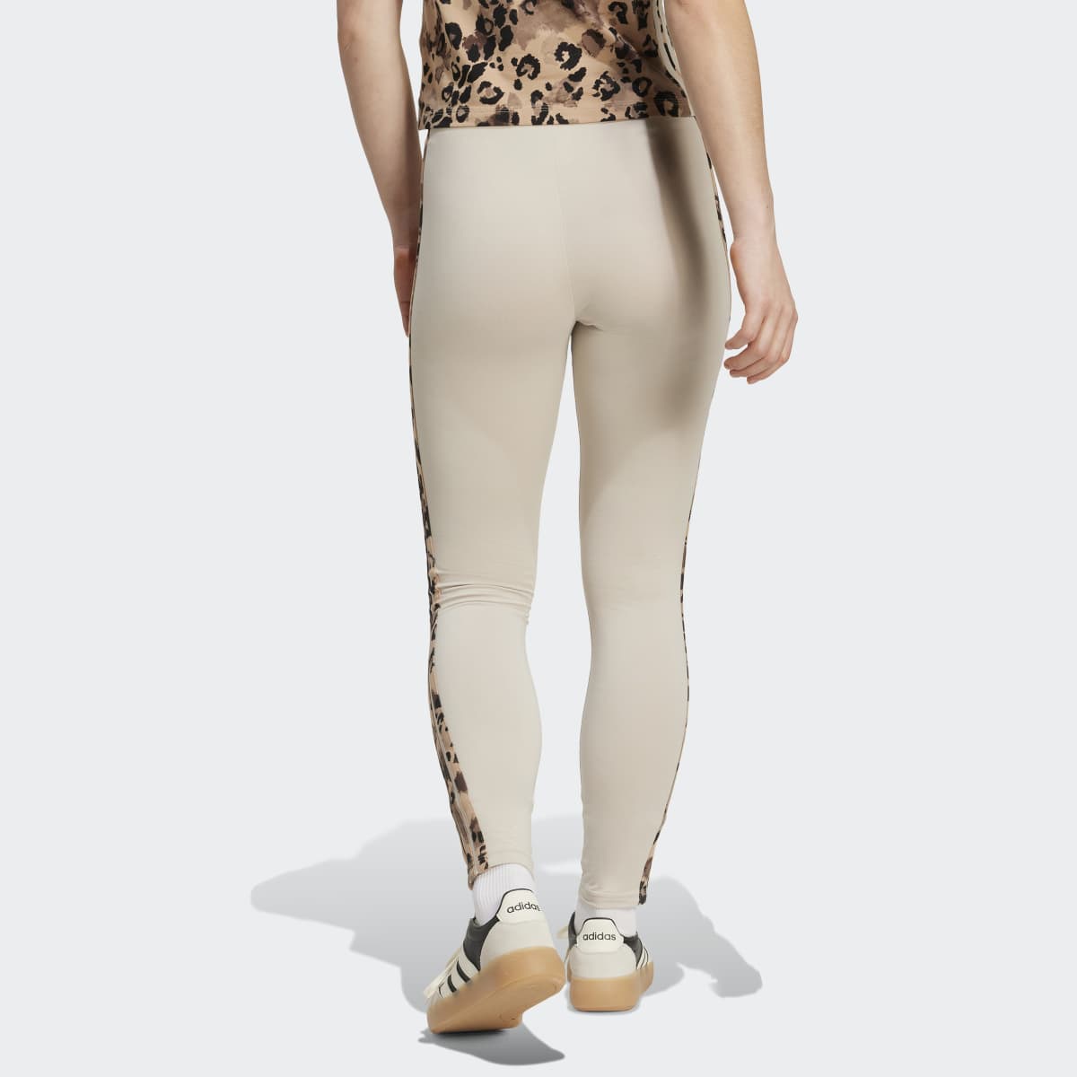 Leggings de Mulher 3 Faixas com Animal Print Cinzento-2