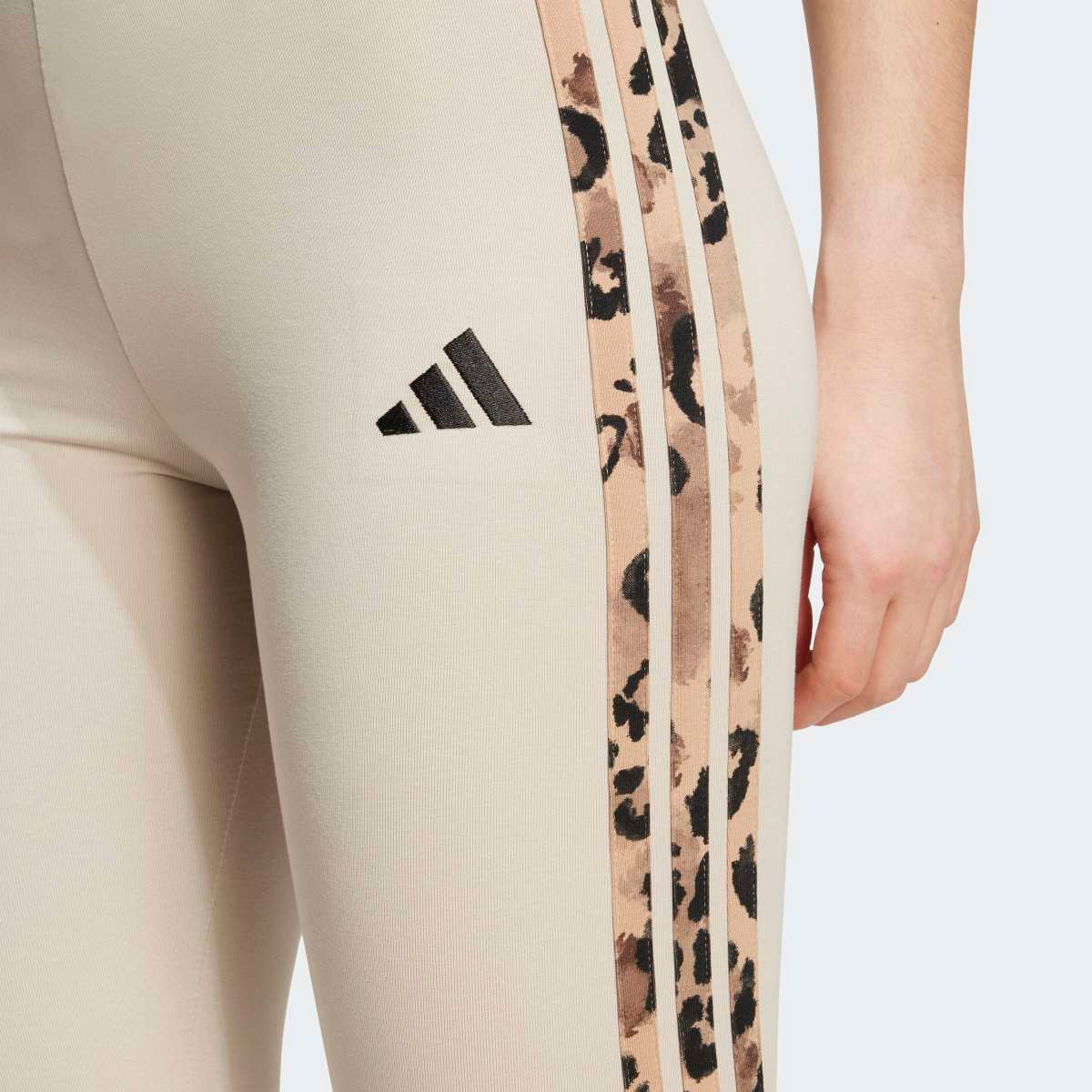 Leggings de Mulher 3 Faixas com Animal Print Cinzento-4
