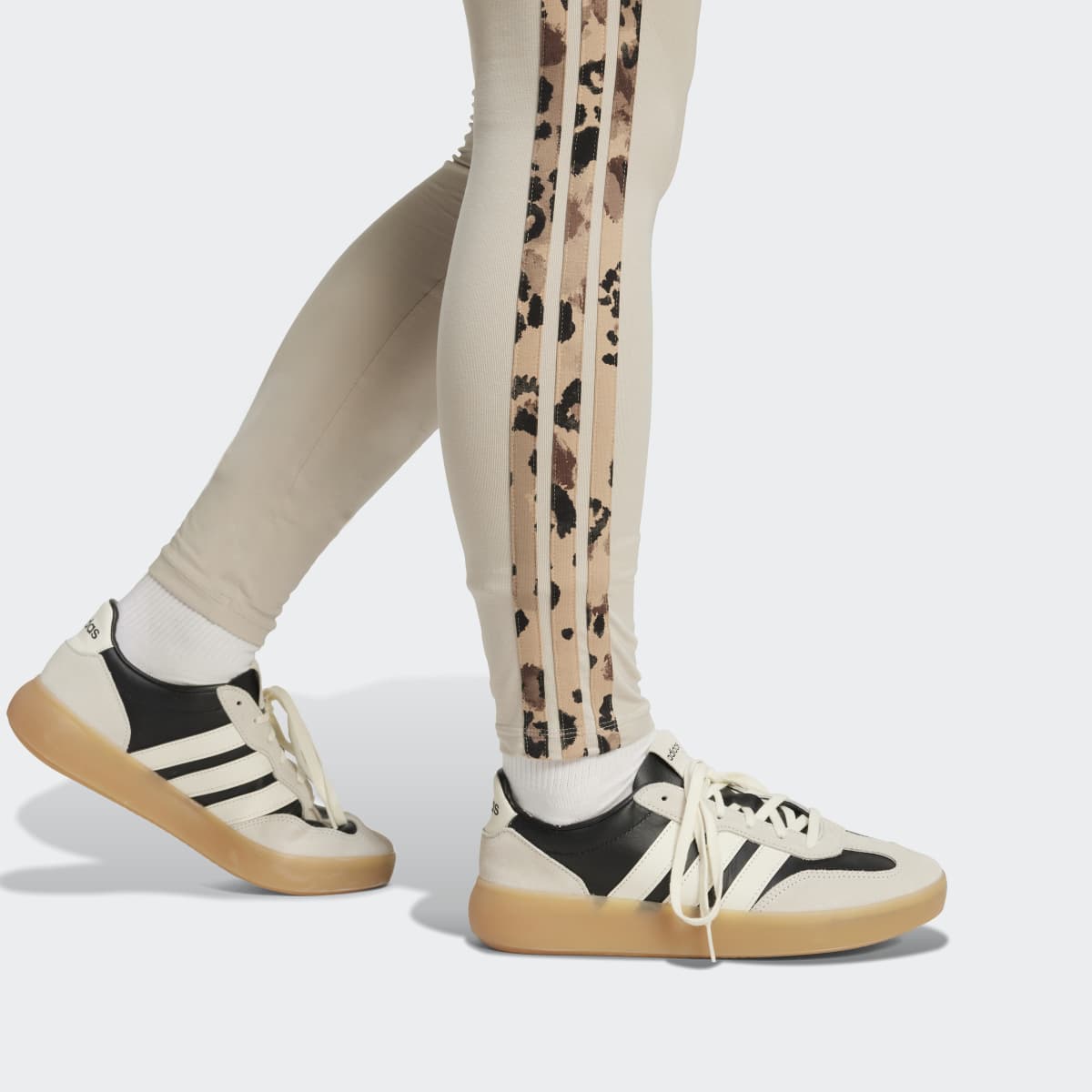 Leggings de Mulher 3 Faixas com Animal Print Cinzento-5