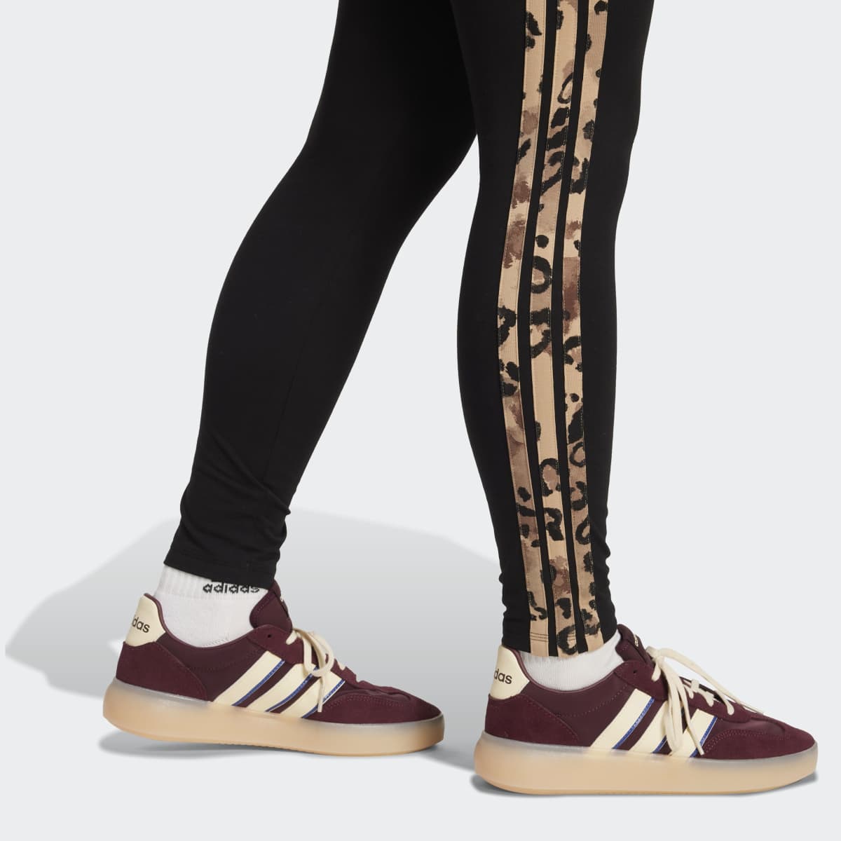 Leggings de Mulher 3 Faixas com Animal Print Preto-5