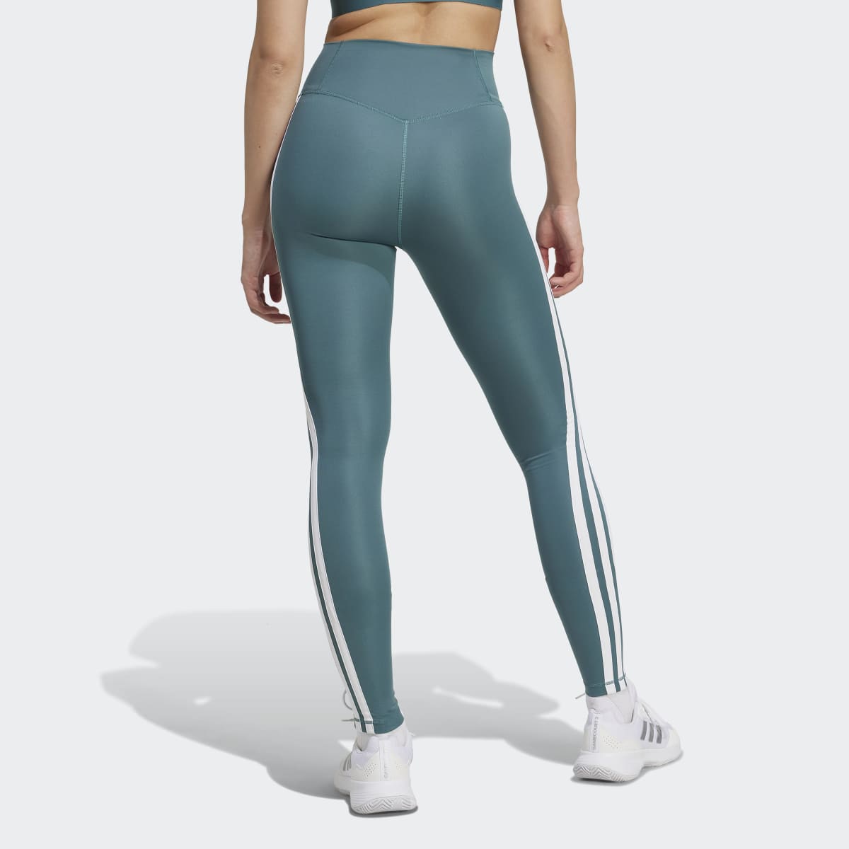 Leggings de Mulher 7/8 Optime Essentials 3 Faixas Verde-2