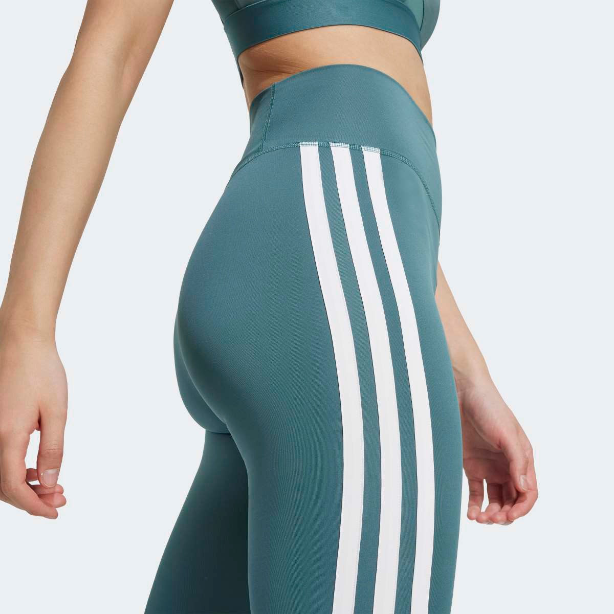 Leggings de Mulher 7/8 Optime Essentials 3 Faixas Verde-3