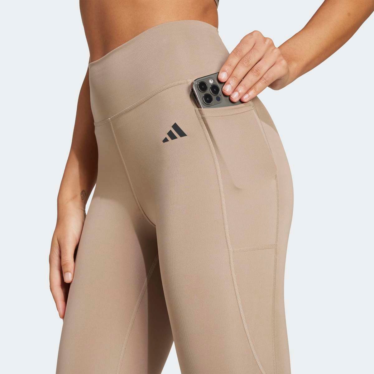Leggings de Mulher Optime Essentials Stash Pocket Castanho-4