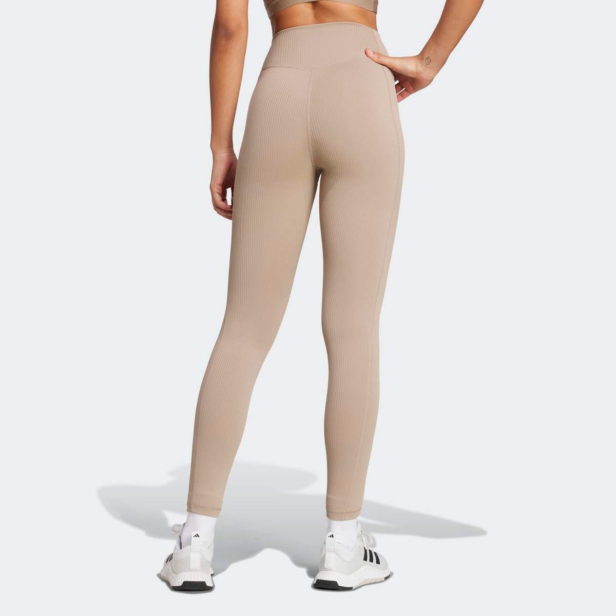 Leggings de Mulher 7/8 Optime Rib Castanho-2