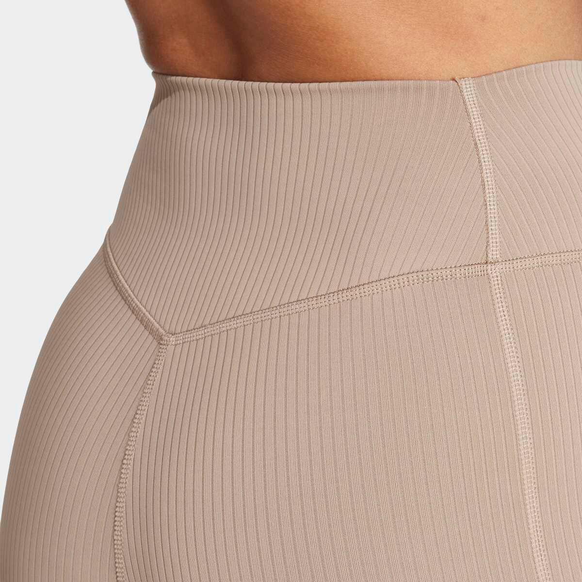 Leggings de Mulher 7/8 Optime Rib Castanho-4