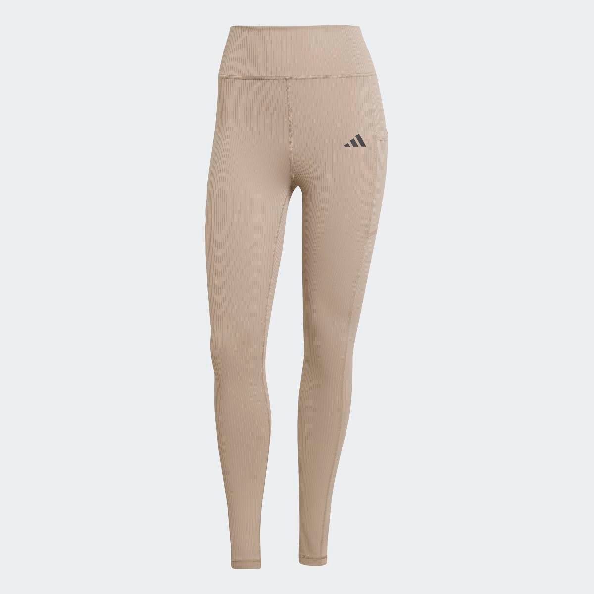 Leggings de Mulher 7/8 Optime Rib Castanho-6