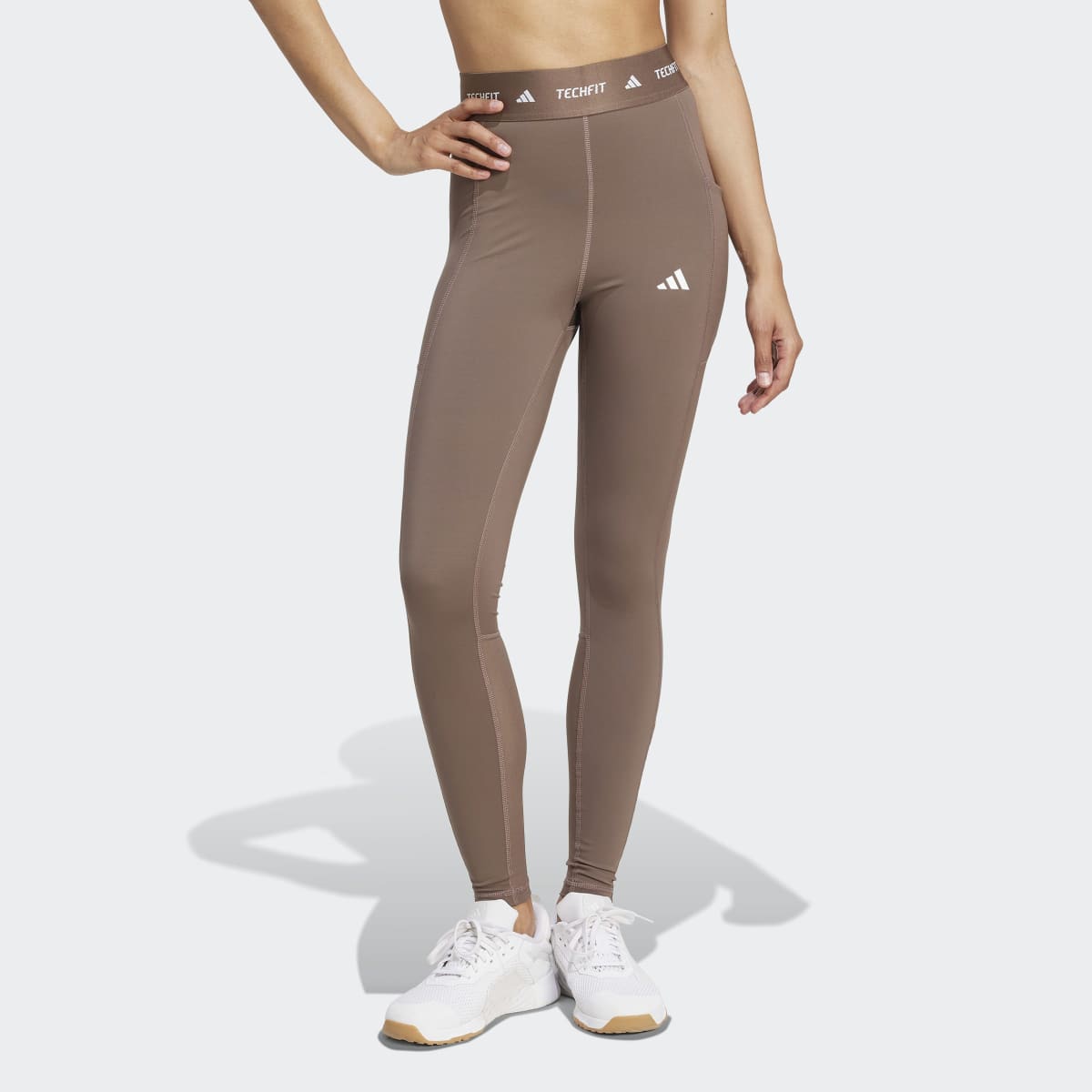 Leggings de Mulher Techfit Stash Pocket Castanho-1