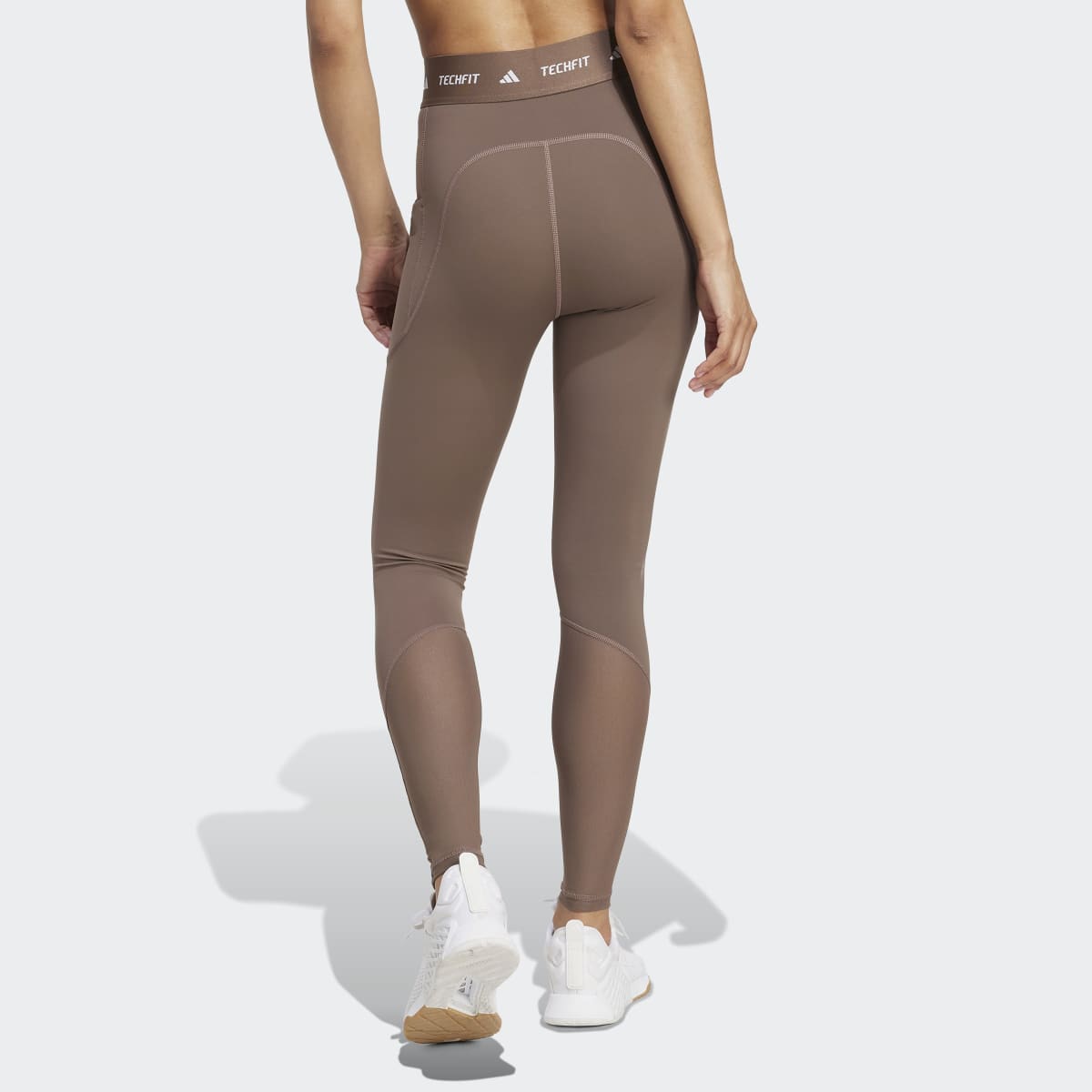 Leggings de Mulher Techfit Stash Pocket Castanho-2