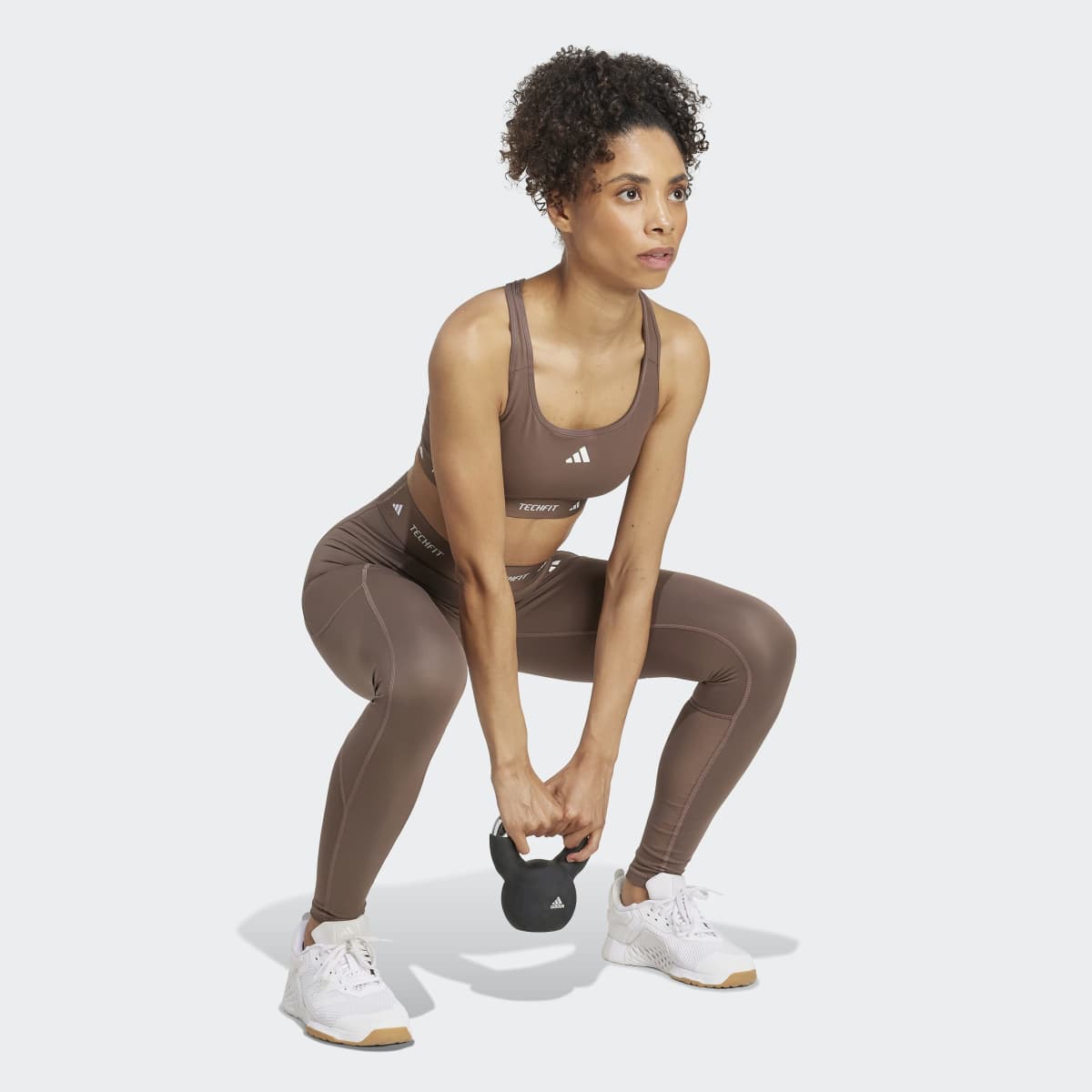 Leggings de Mulher Techfit Stash Pocket Castanho-5