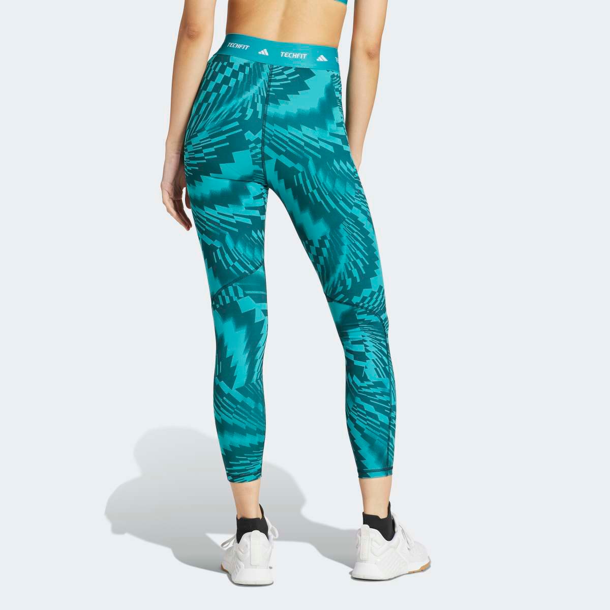 Leggings de Mulher Techfit Printed 7/8 Verde-2