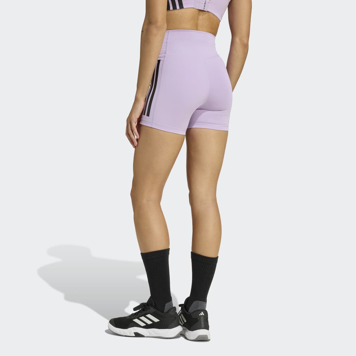 Leggings de Mulher Optime 3-Stripes 1/4 Short Violeta-4