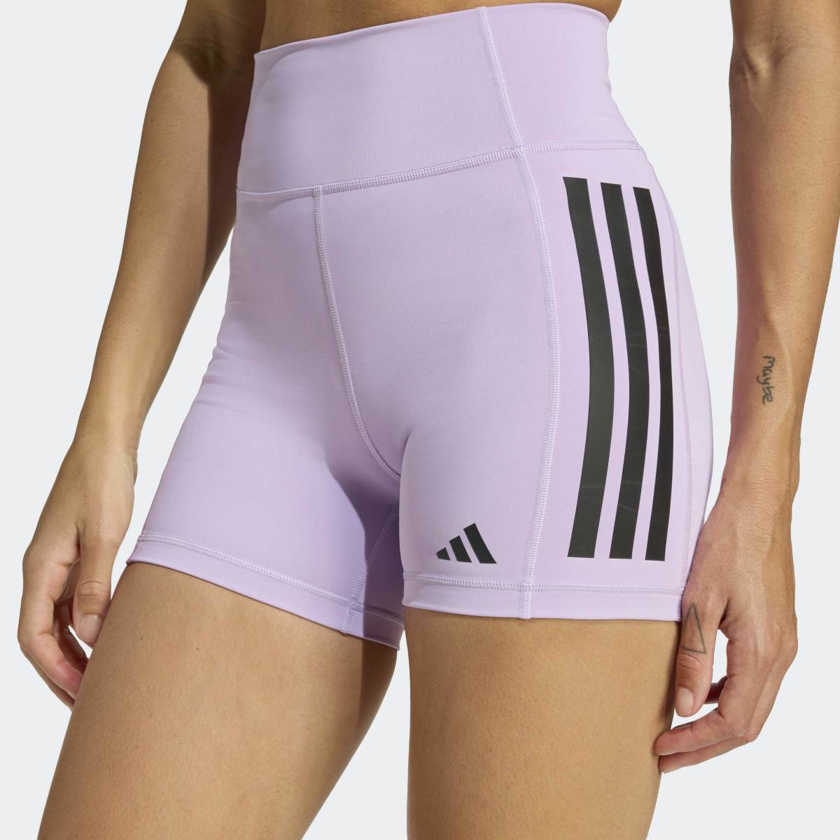 Leggings de Mulher Optime 3-Stripes 1/4 Short Violeta-6