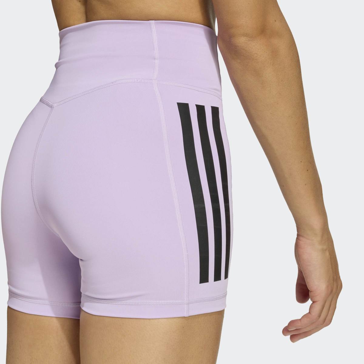 Leggings de Mulher Optime 3-Stripes 1/4 Short Violeta-7