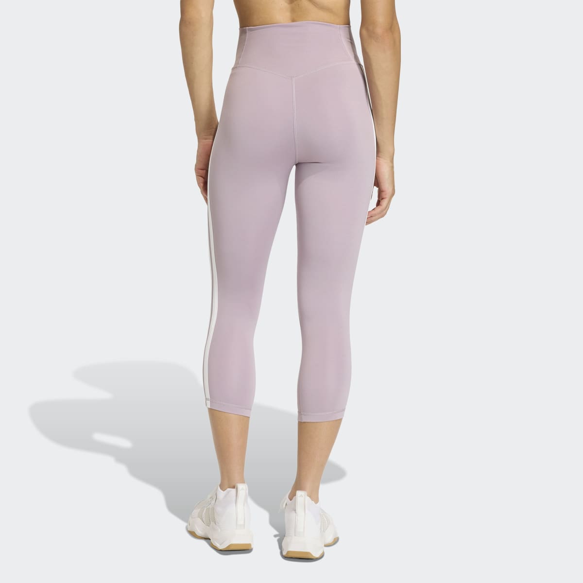 Leggings de Mulher 3/4 Optime Essentials 3 Stripes Violeta-2