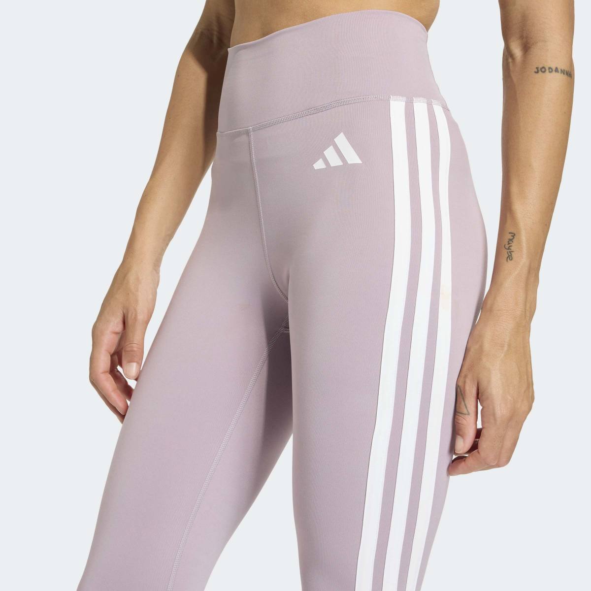 Leggings de Mulher 3/4 Optime Essentials 3 Stripes Violeta-4