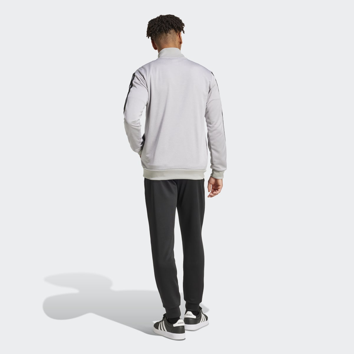Fato de Treino de Homem Sportswear Basic French Terry 3 Faixas Cinzento-2