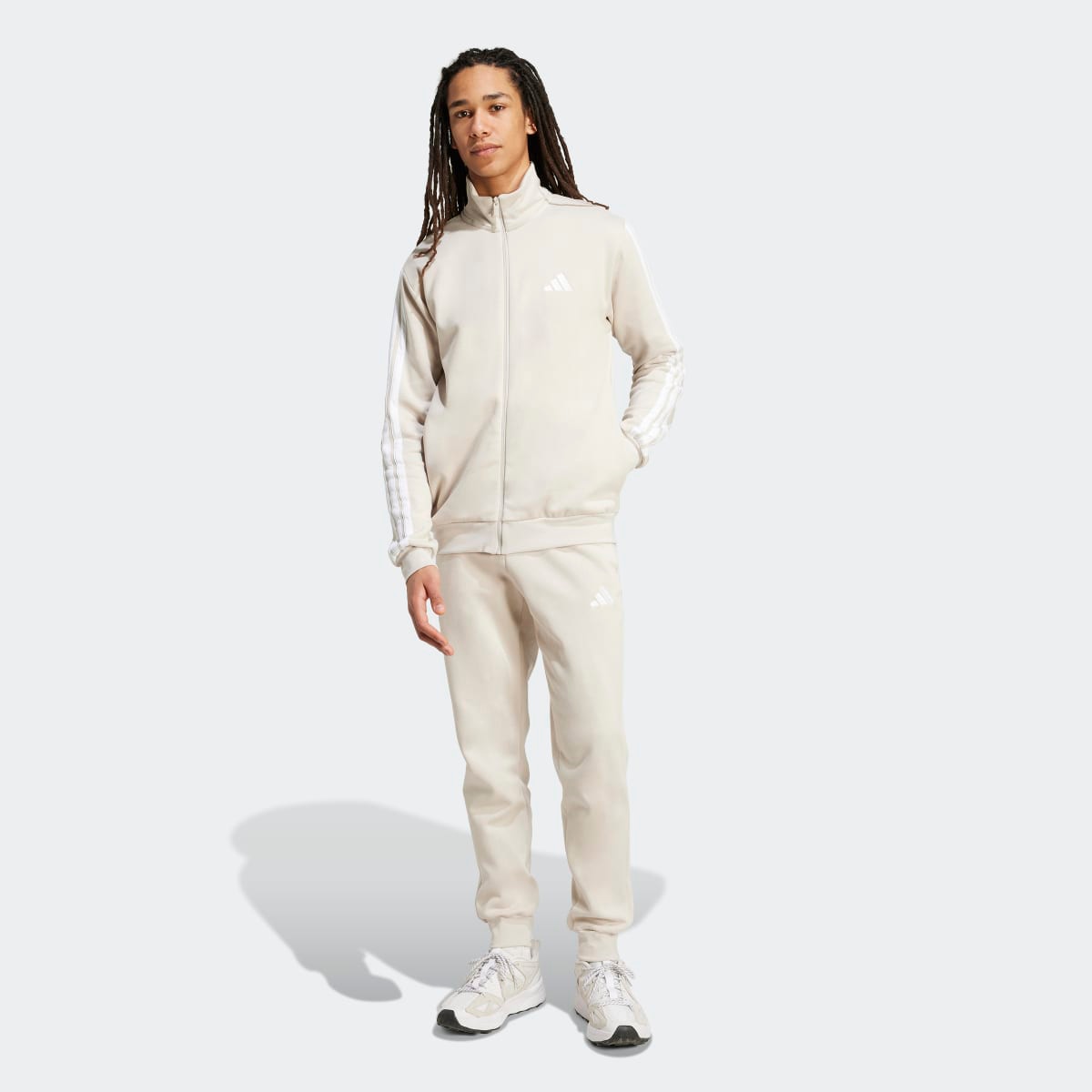 Fato de Treino de Homem Sportswear Basic Fleece 3 Faixas Cinzento-1