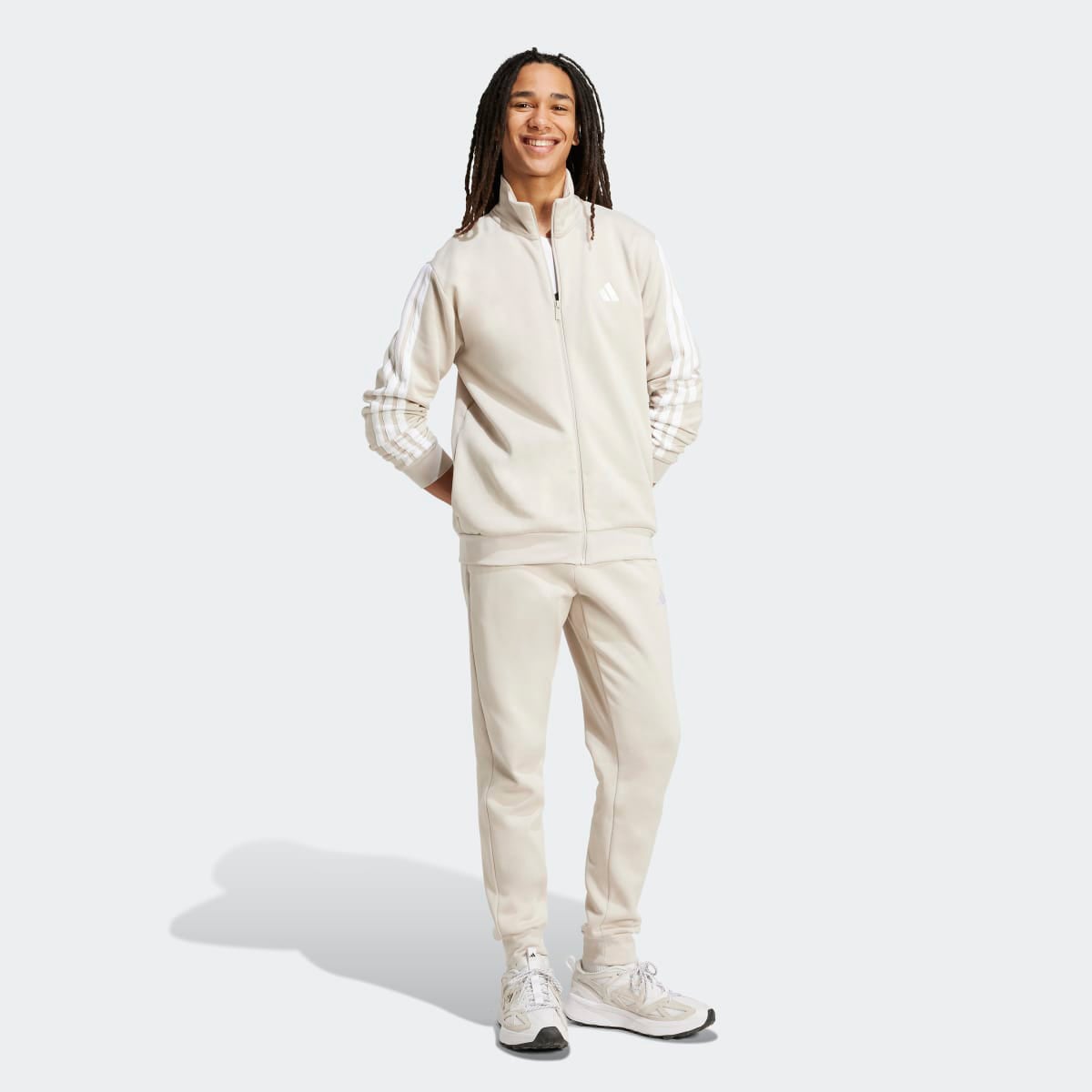 Fato de Treino de Homem Sportswear Basic Fleece 3 Faixas Cinzento-3