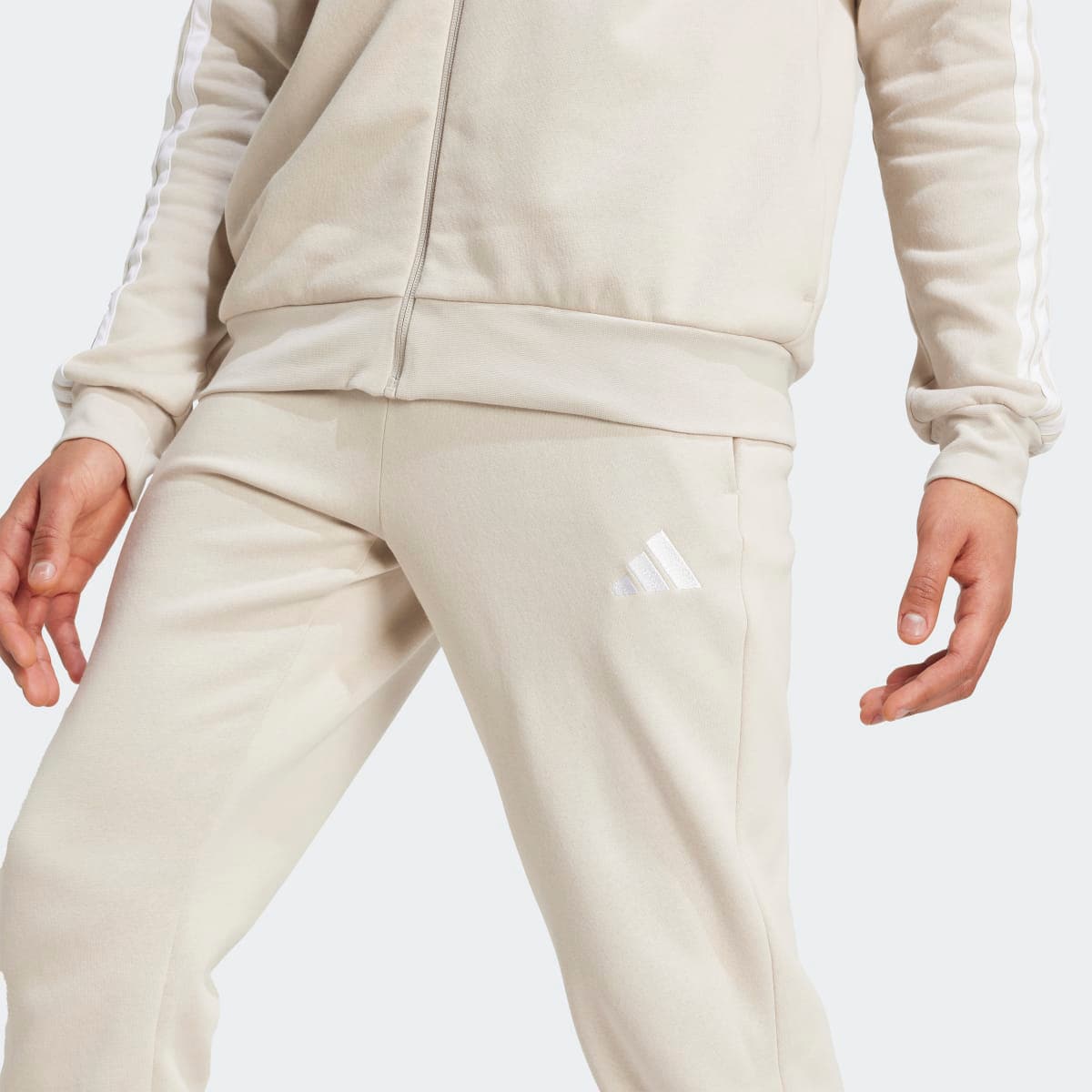 Fato de Treino de Homem Sportswear Basic Fleece 3 Faixas Cinzento-4