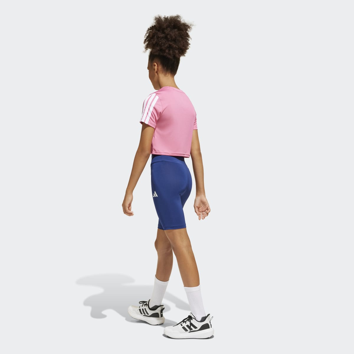 Conjunto de T-shirt e Leggings de Criança Train Essentials 3 Faixas Rosa-2