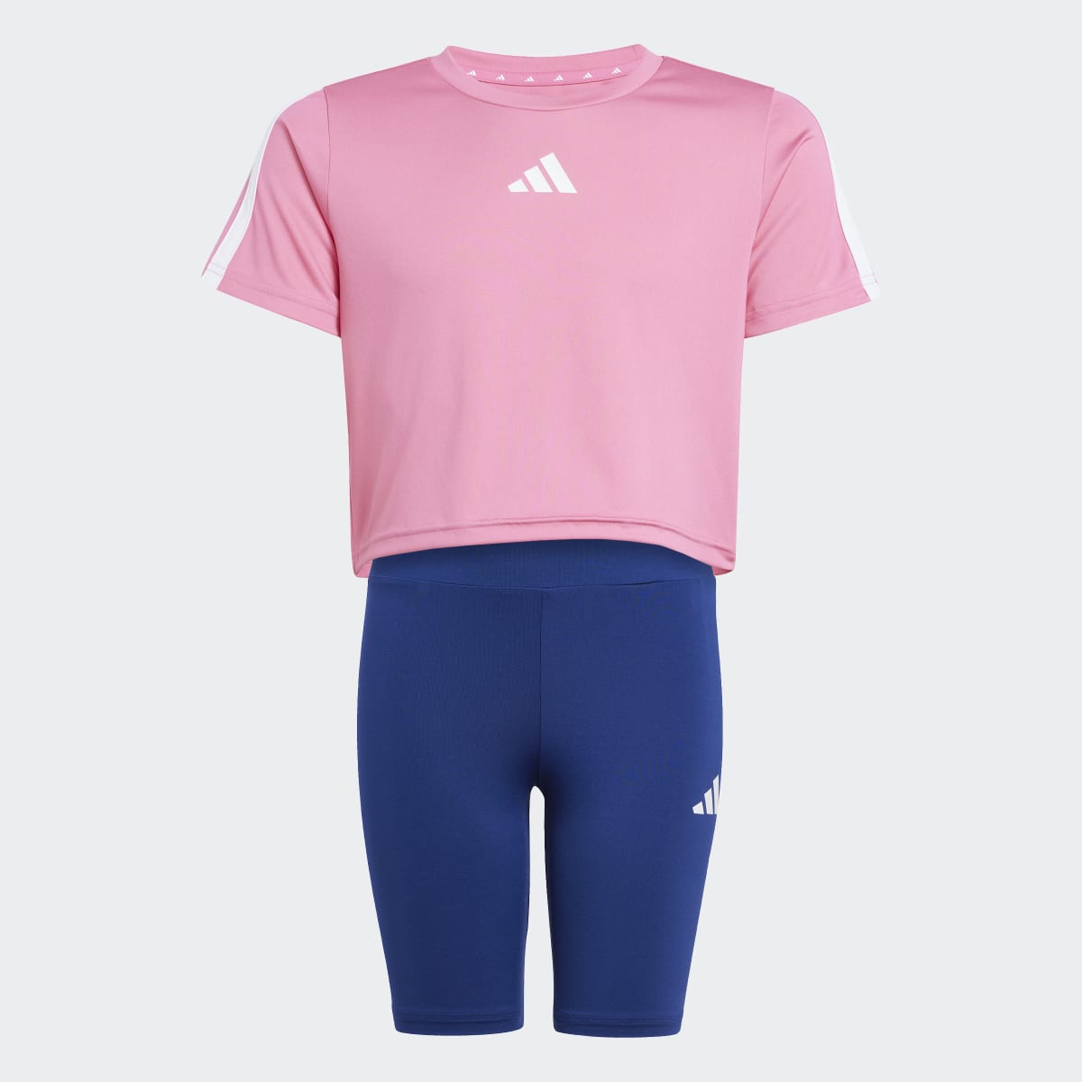 Conjunto de T-shirt e Leggings de Criança Train Essentials 3 Faixas Rosa-5