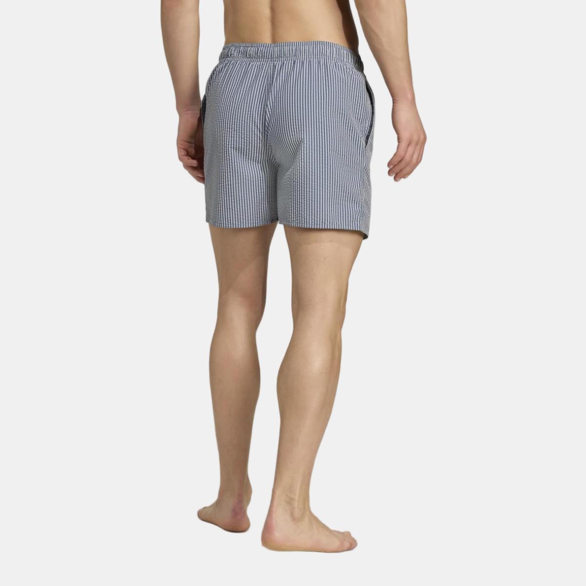 Calções de Banho de Homem 12,7 cm Seersucker Stripy Branco-2