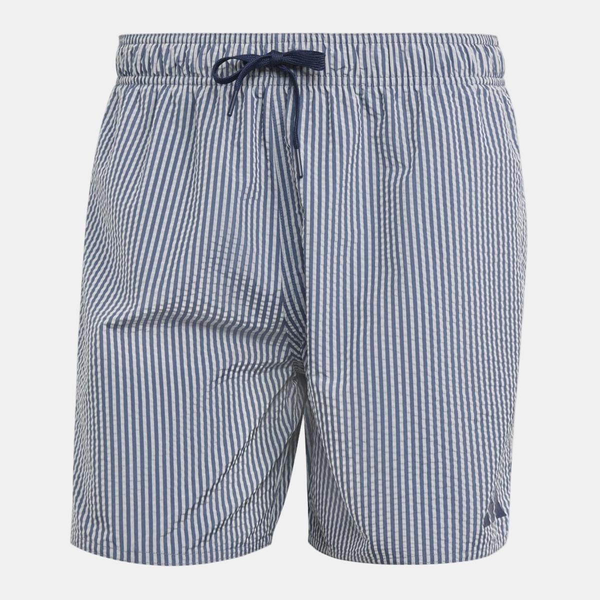 Calções de Banho de Homem 12,7 cm Seersucker Stripy Branco-6