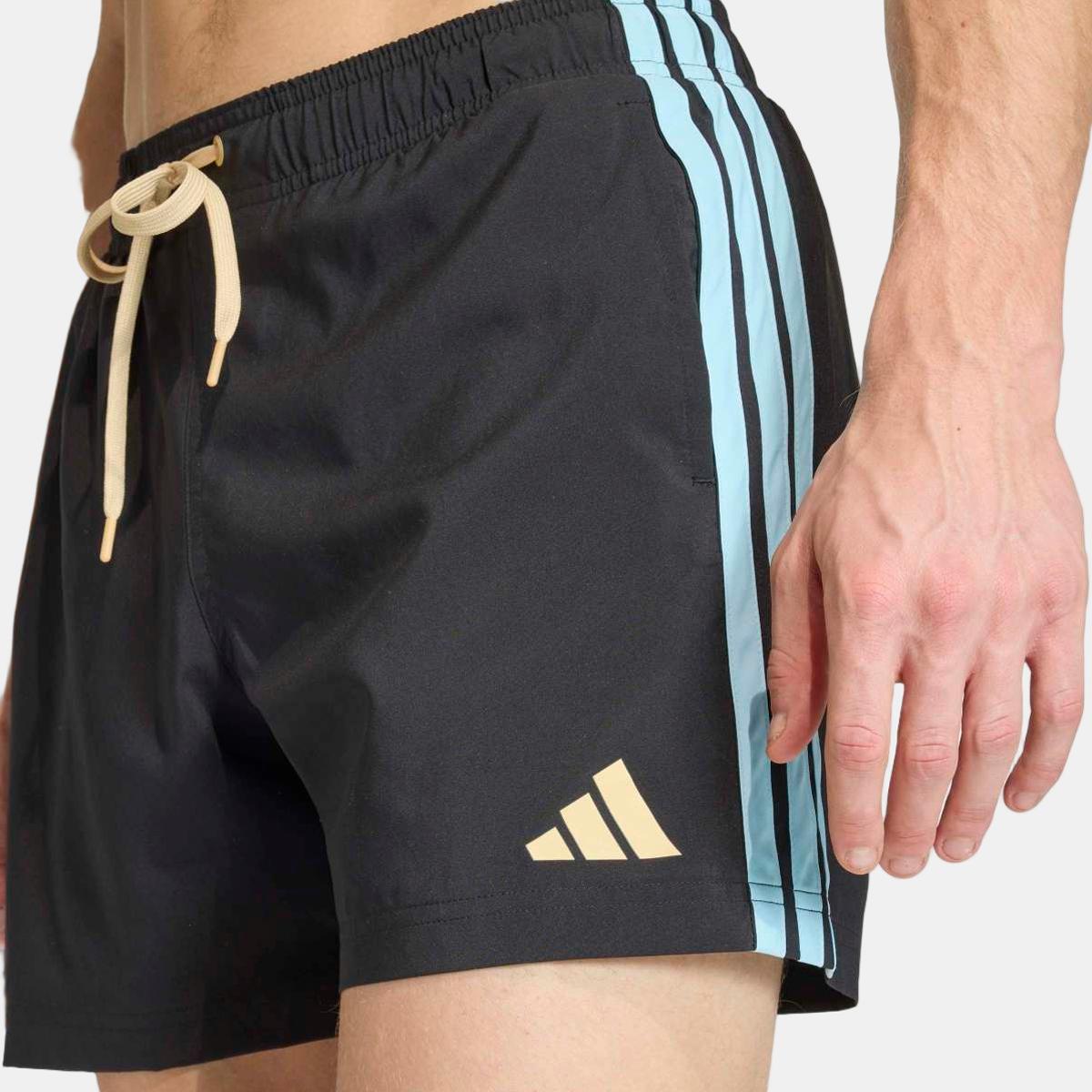 Calções de Banho de Homem 5'' 3 Faixas Preto-5