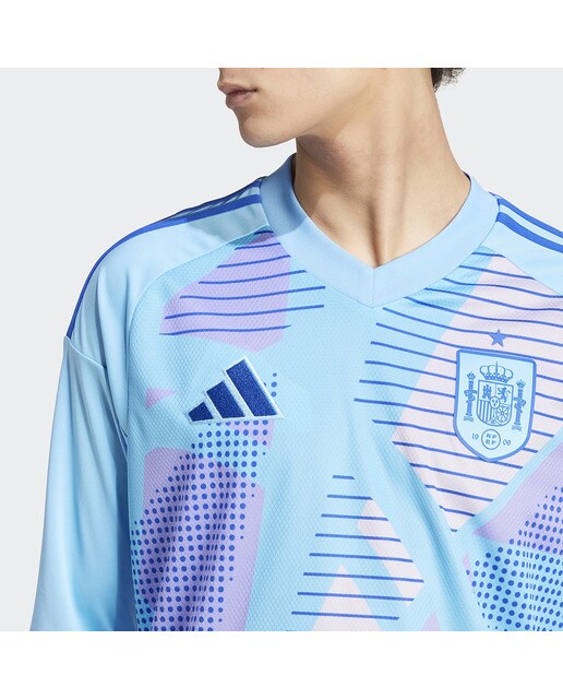 T-shirt de Guarda-Redes de Homem Espanha 2024 Tiro Azul-4