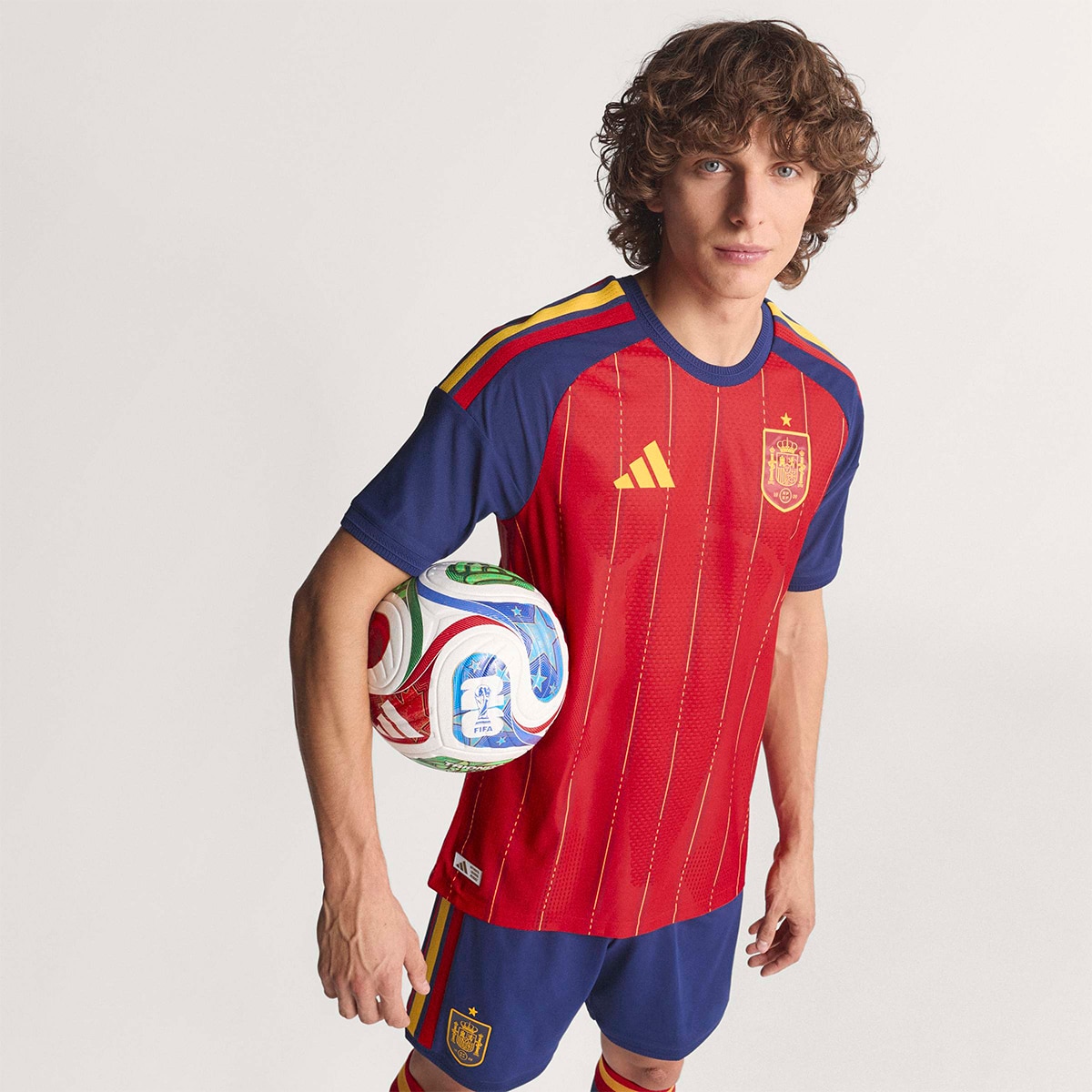 T-shirt de Homem 1.º Equipamento Authentic Espanha Mundial 2026 Vermelho-3