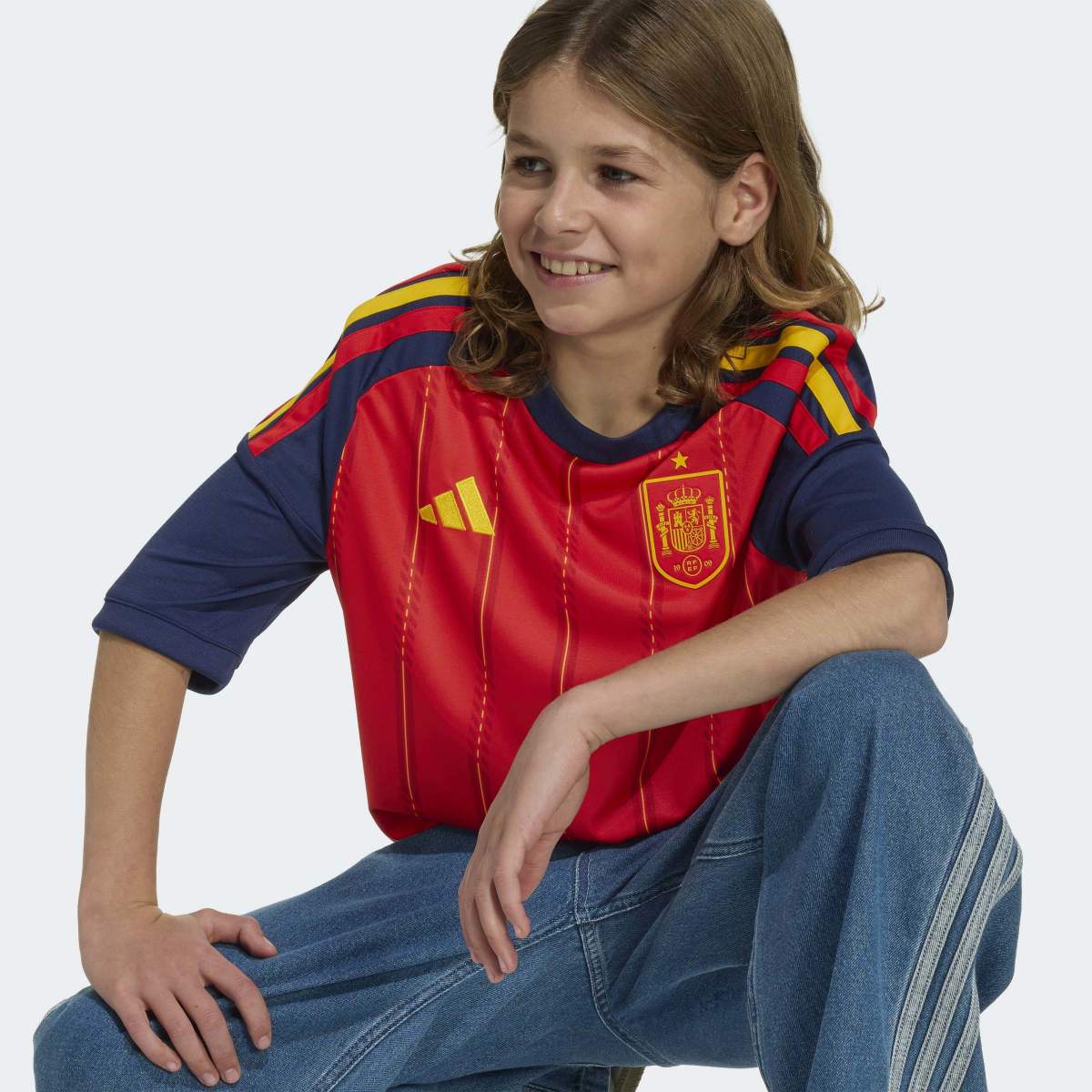T-shirt de Criança 1.º Equipamento Espanha Mundial 2026 Vermelho-5