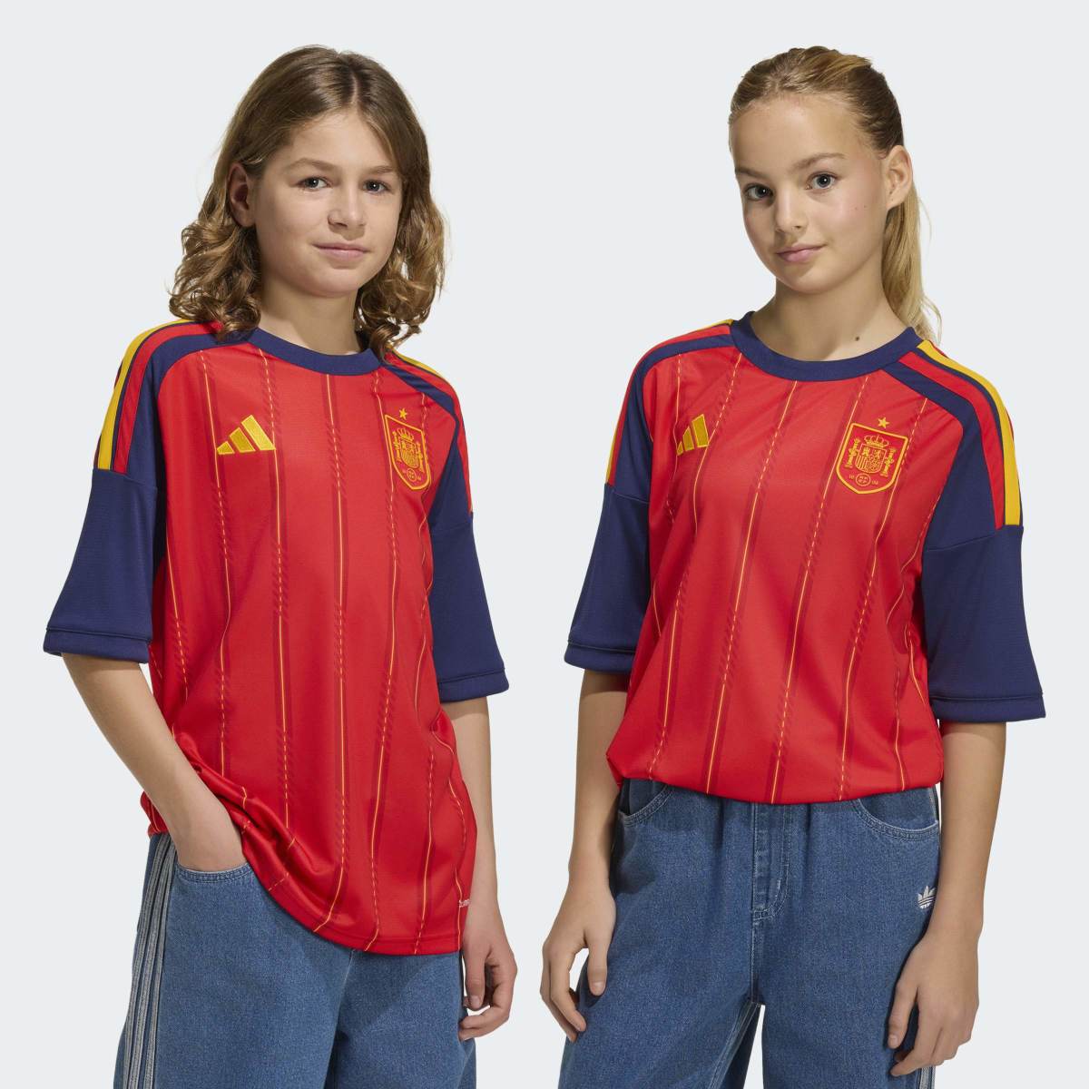 T-shirt de Criança 1.º Equipamento Espanha Mundial 2026 Vermelho-7