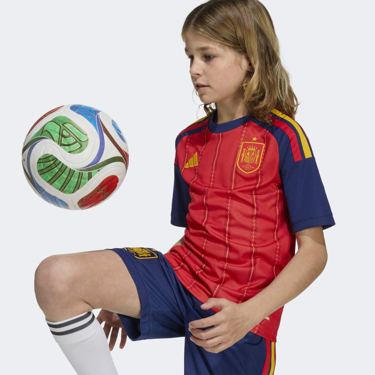 Conjunto de Criança 1.º Equipamento Espanha Mundial 2026 Vermelho-4