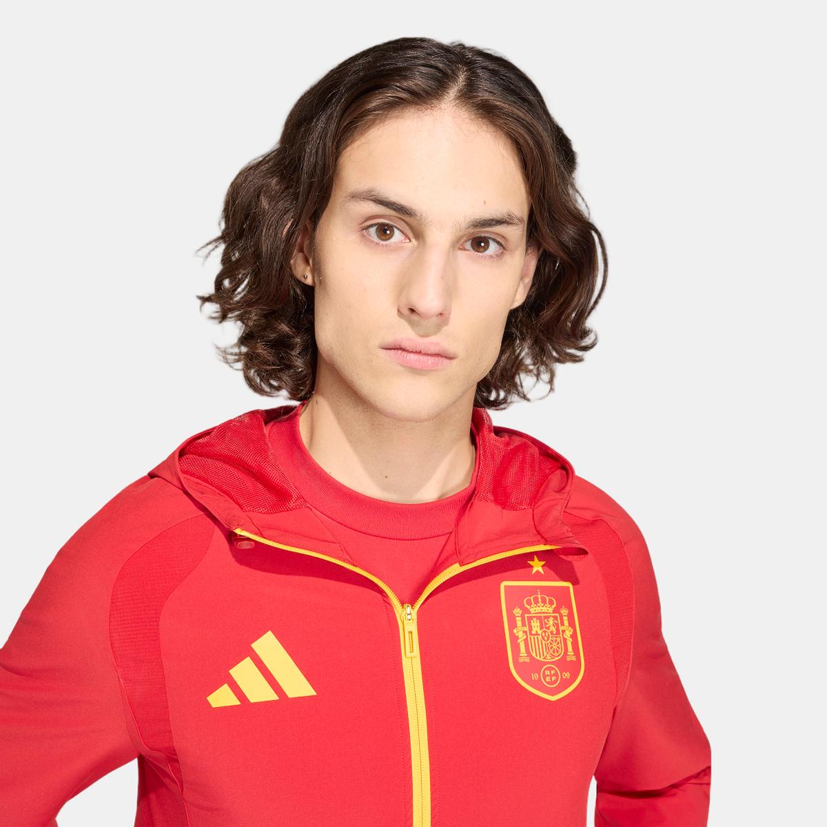 Casaco Corta-Vento de Homem Espanha Mundial 2026 Tiro Travel Vermelho-3
