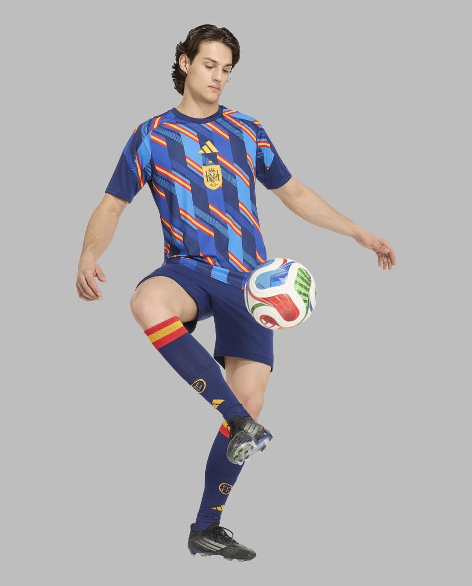 T-shirt de Homem Espanha Mundial 2026 Pre Match Azul-3
