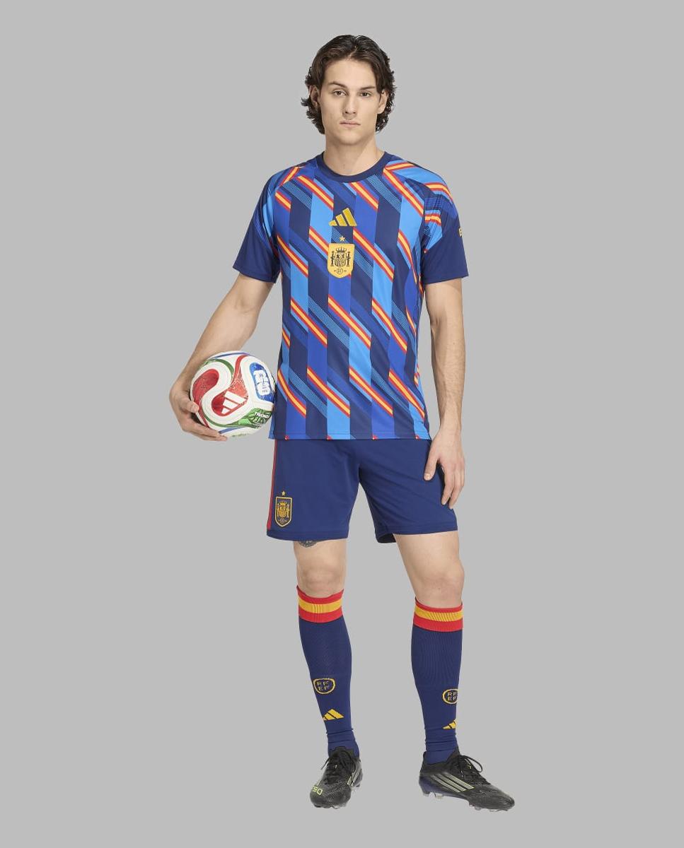 T-shirt de Homem Espanha Mundial 2026 Pre Match Azul-4