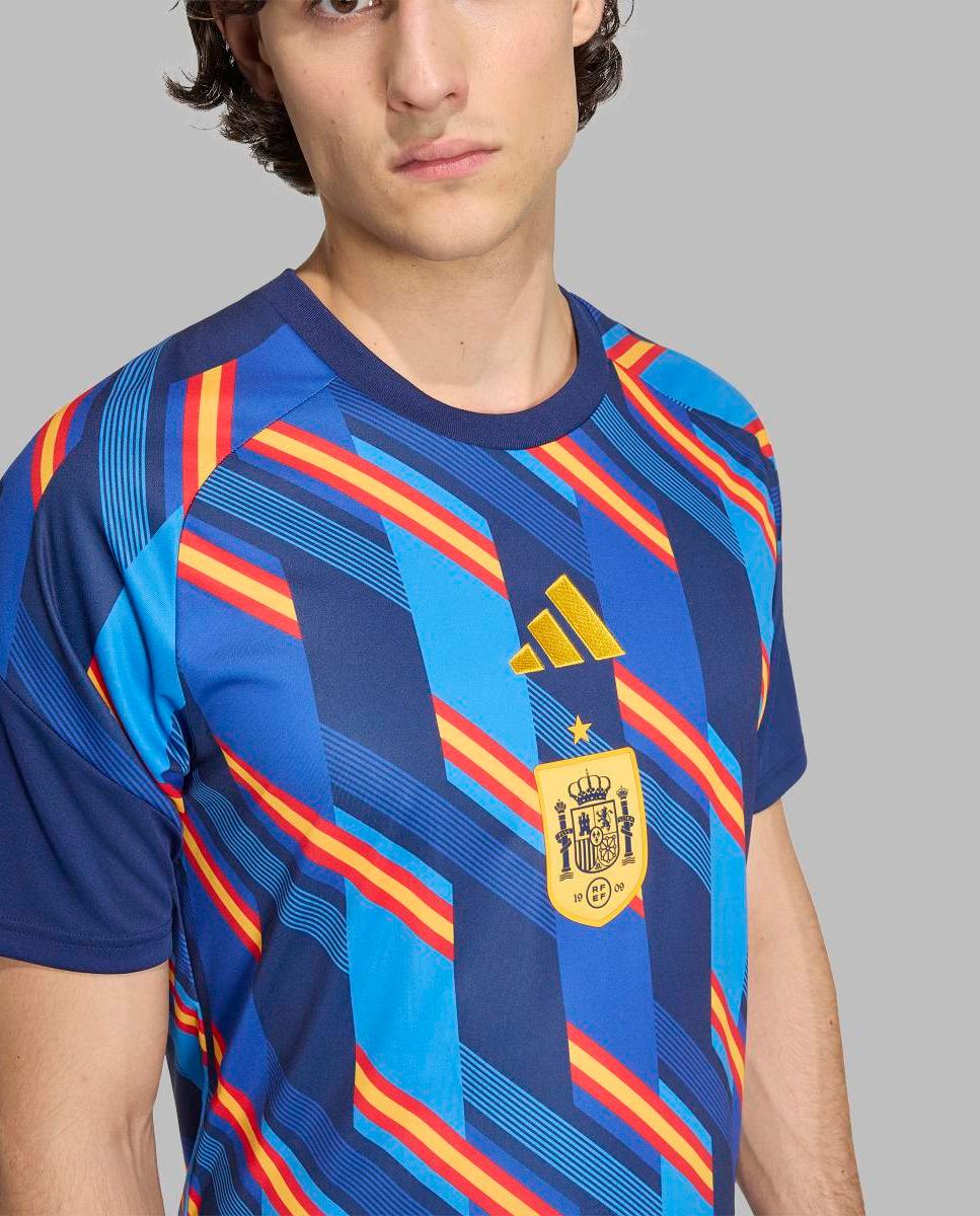T-shirt de Homem Espanha Mundial 2026 Pre Match Azul-5
