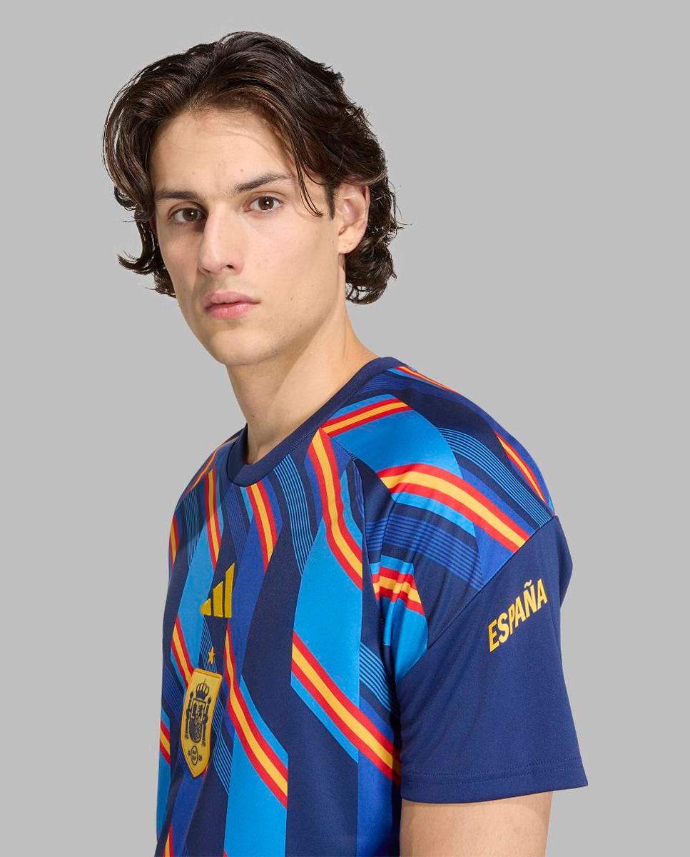 T-shirt de Homem Espanha Mundial 2026 Pre Match Azul-6
