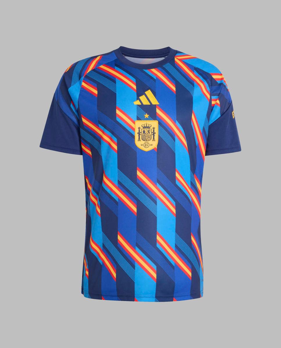T-shirt de Homem Espanha Mundial 2026 Pre Match Azul-7