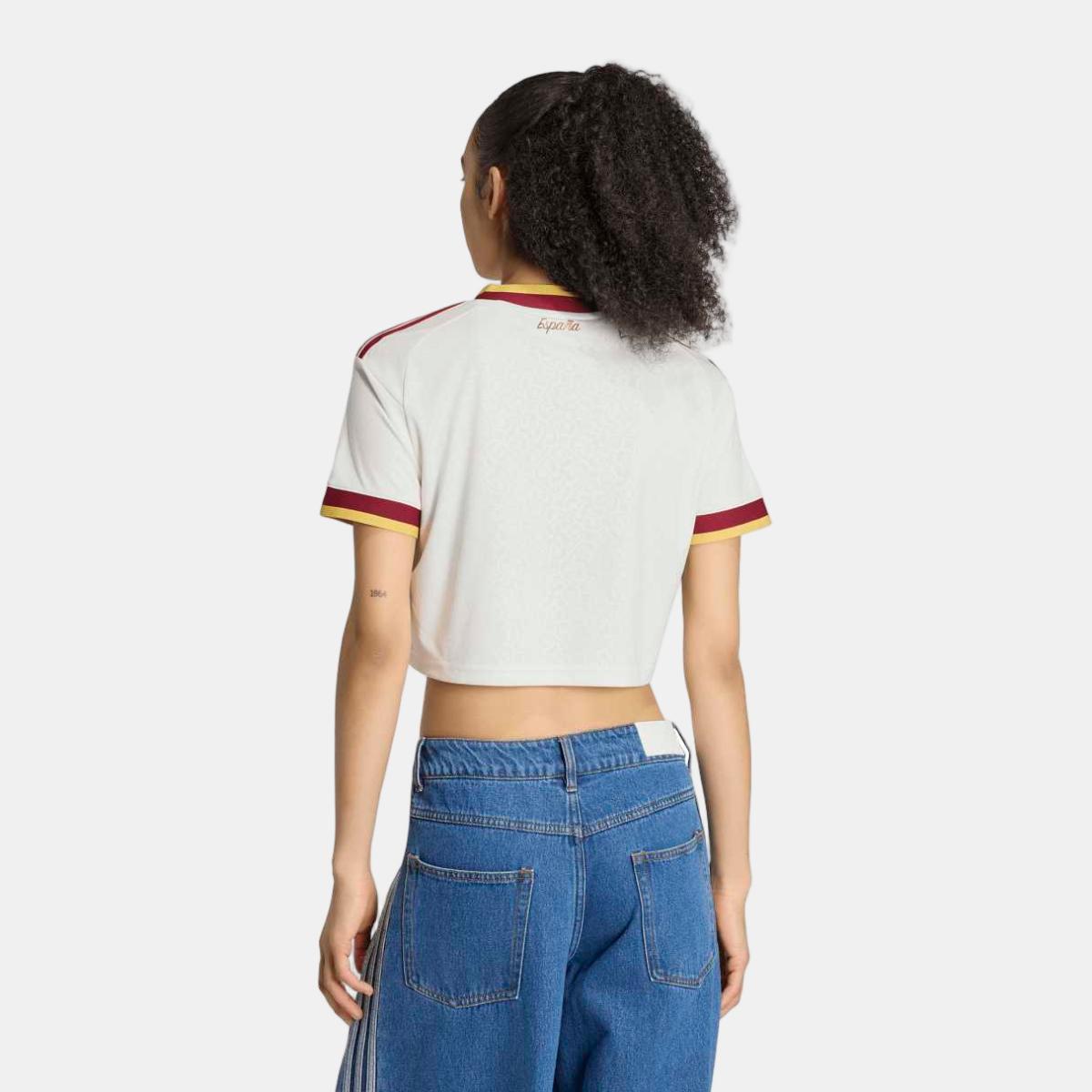 T-shirt de Mulher 2.º Equipamento Espanha Mundial 2026 Crop Originals Branco-2