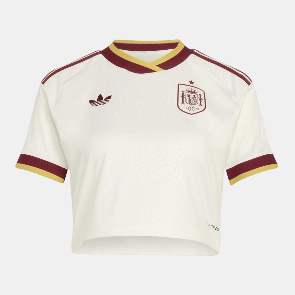 T-shirt de Mulher 2.º Equipamento Espanha Mundial 2026 Crop Originals Branco-6