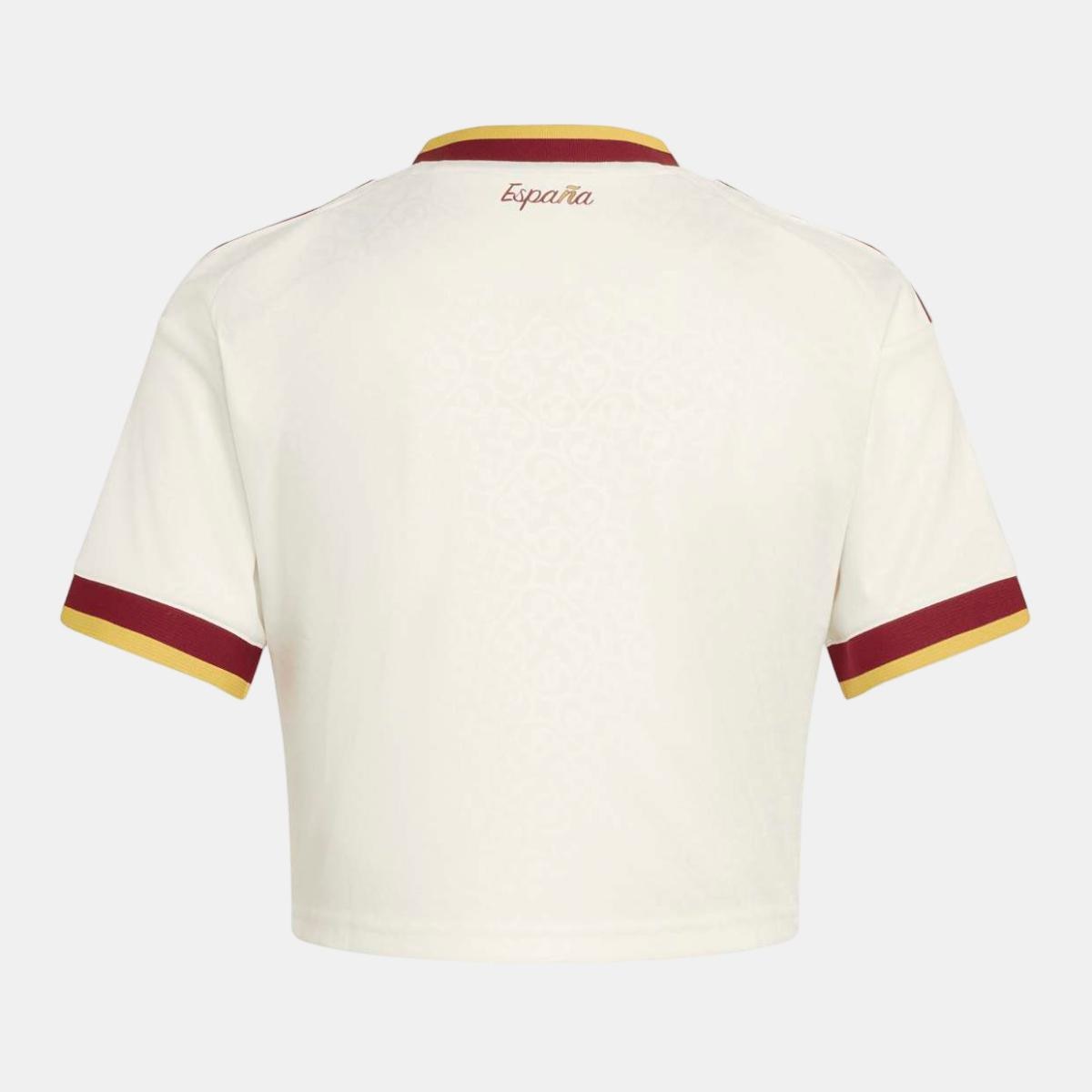 T-shirt de Mulher 2.º Equipamento Espanha Mundial 2026 Crop Originals Branco-7