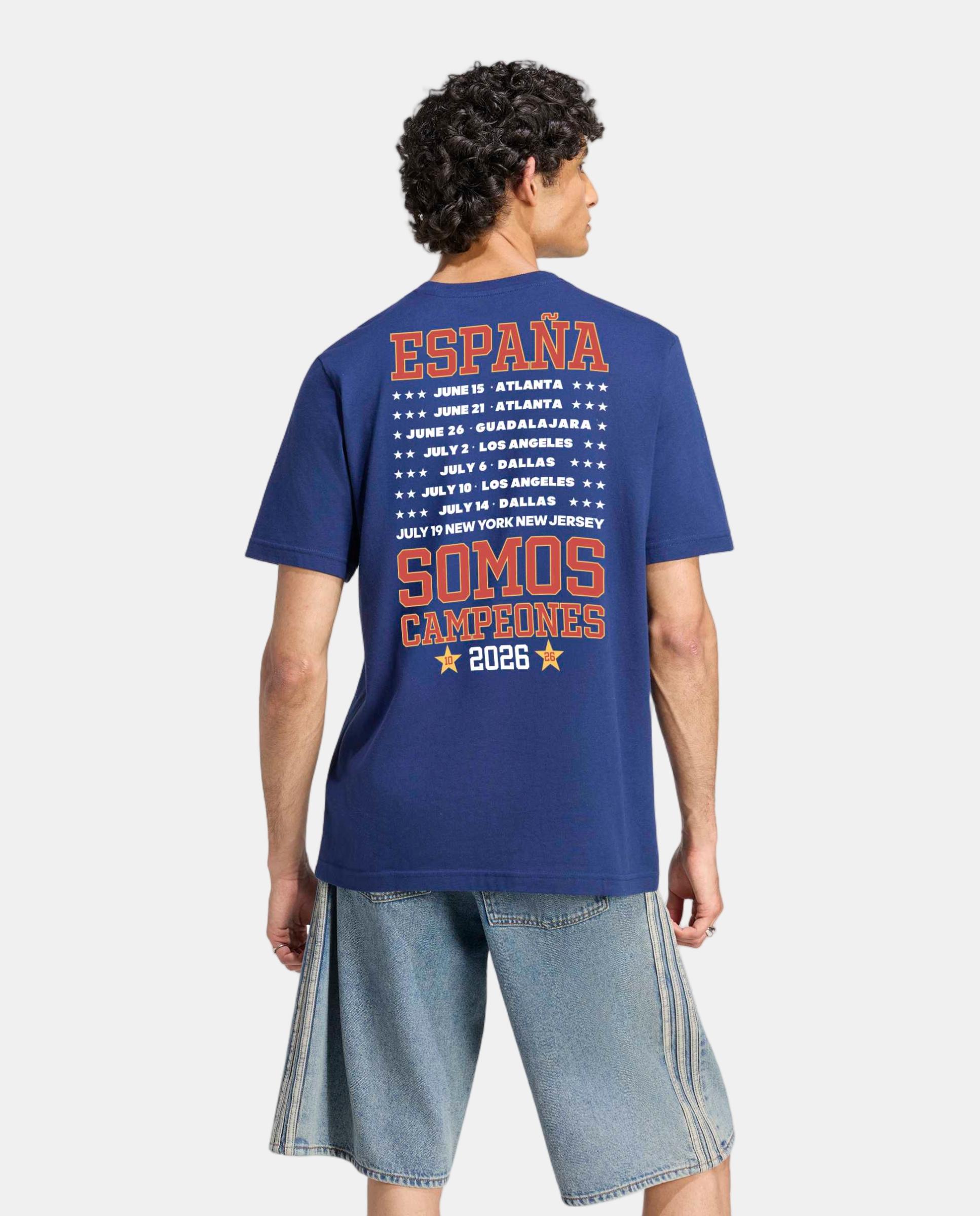 T-Shirt de Adulto Espanha Winner Mundial 2026 Adidas Azul-2