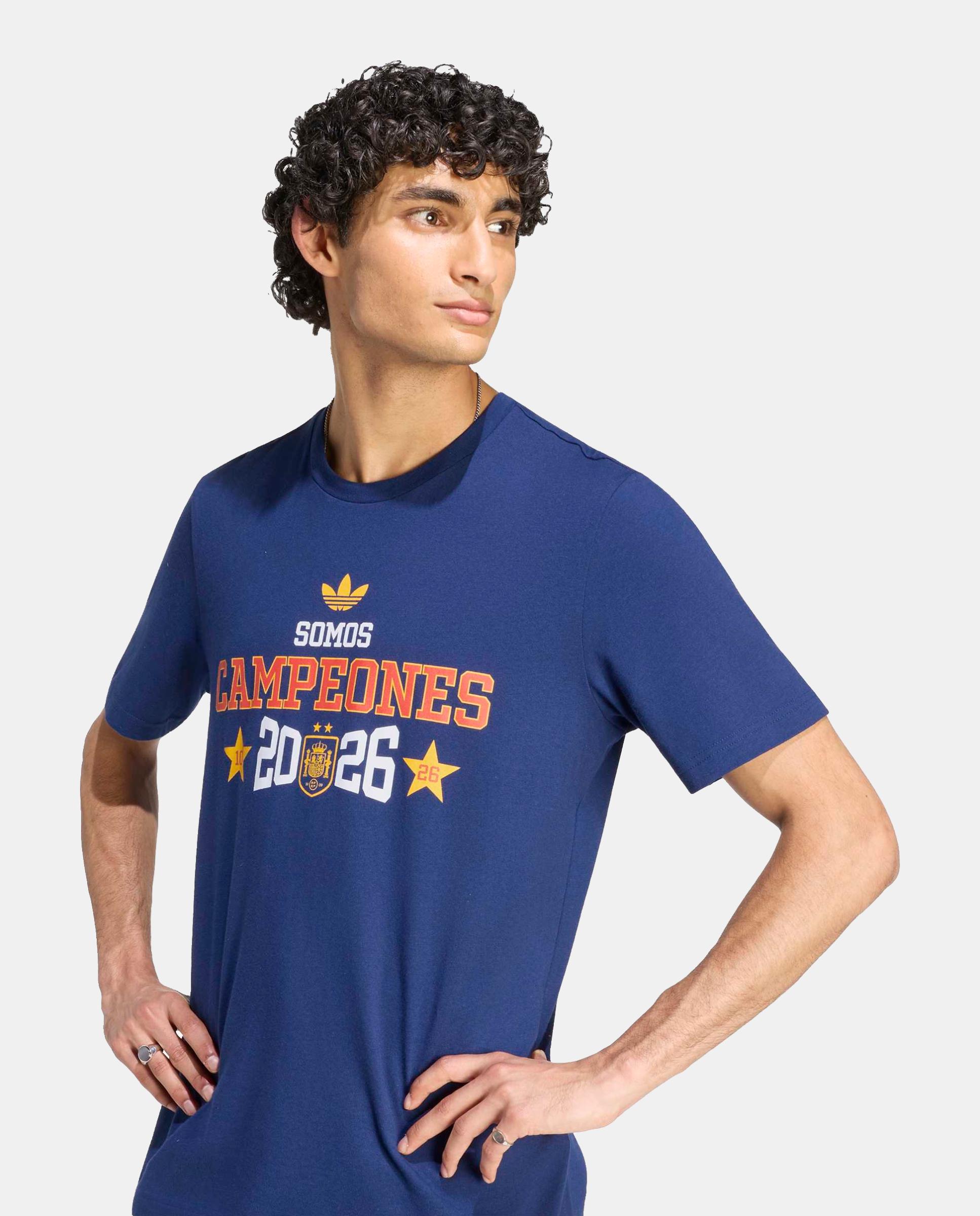 T-Shirt de Adulto Espanha Winner Mundial 2026 Adidas Azul-6