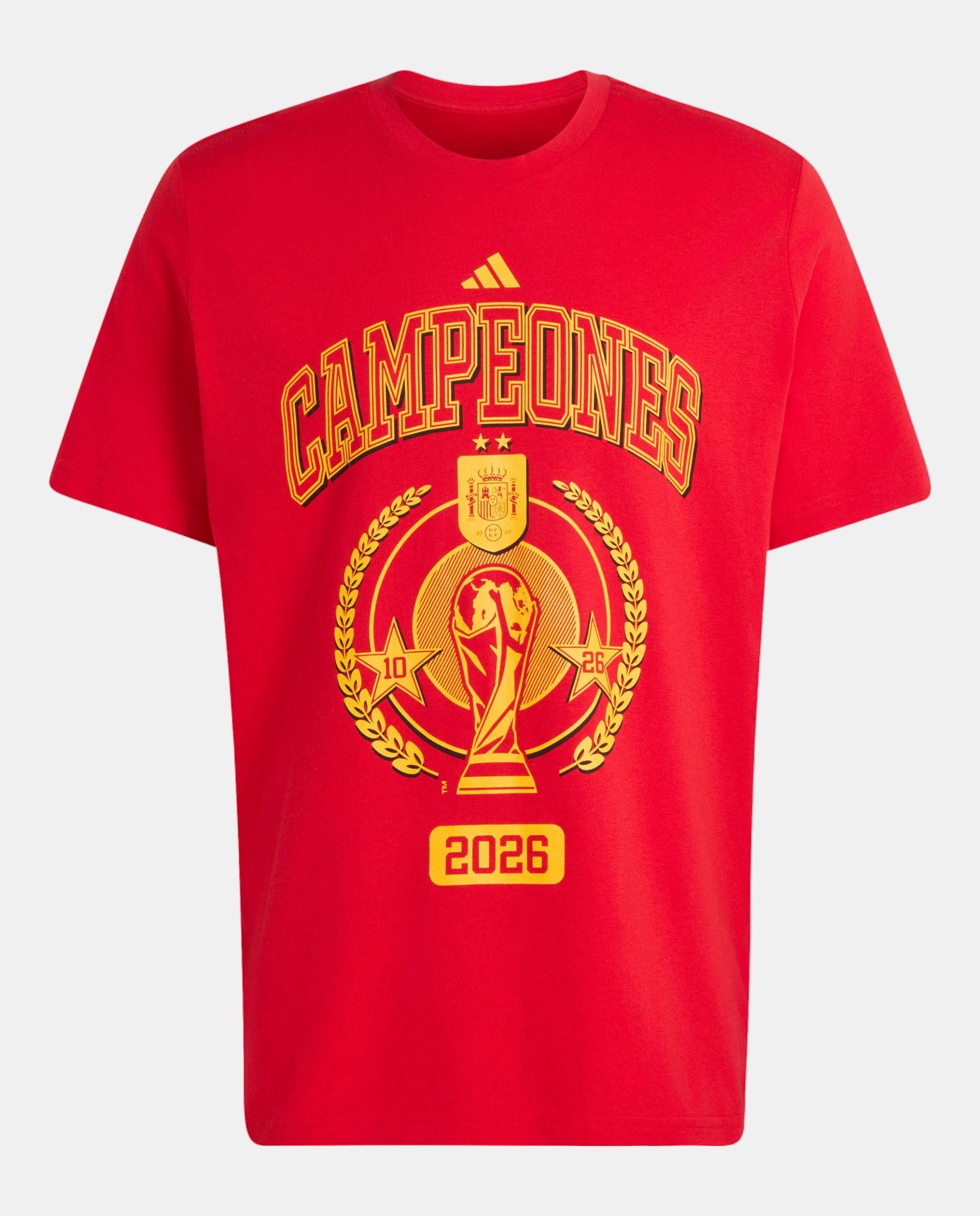 T-Shirt de Adulto Espanha Winner Mundial 2026 Adidas Vermelho-3