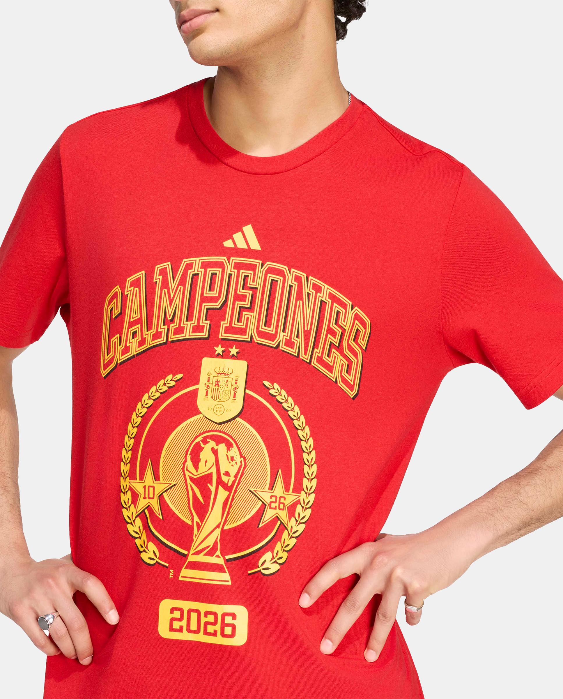 T-Shirt de Adulto Espanha Winner Mundial 2026 Adidas Vermelho-6