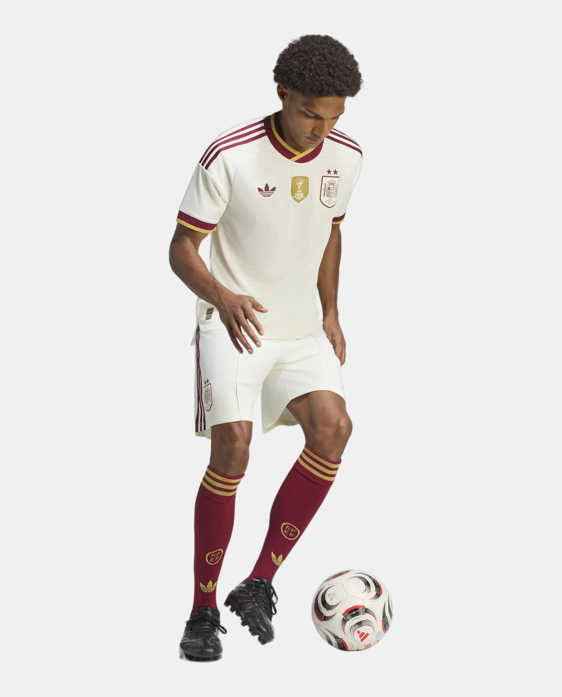 Camiseta de hombre 2ª equipación Authentic España 2 Estrellas Adidas - Blanco / Rojo Blanco / Rojo-3