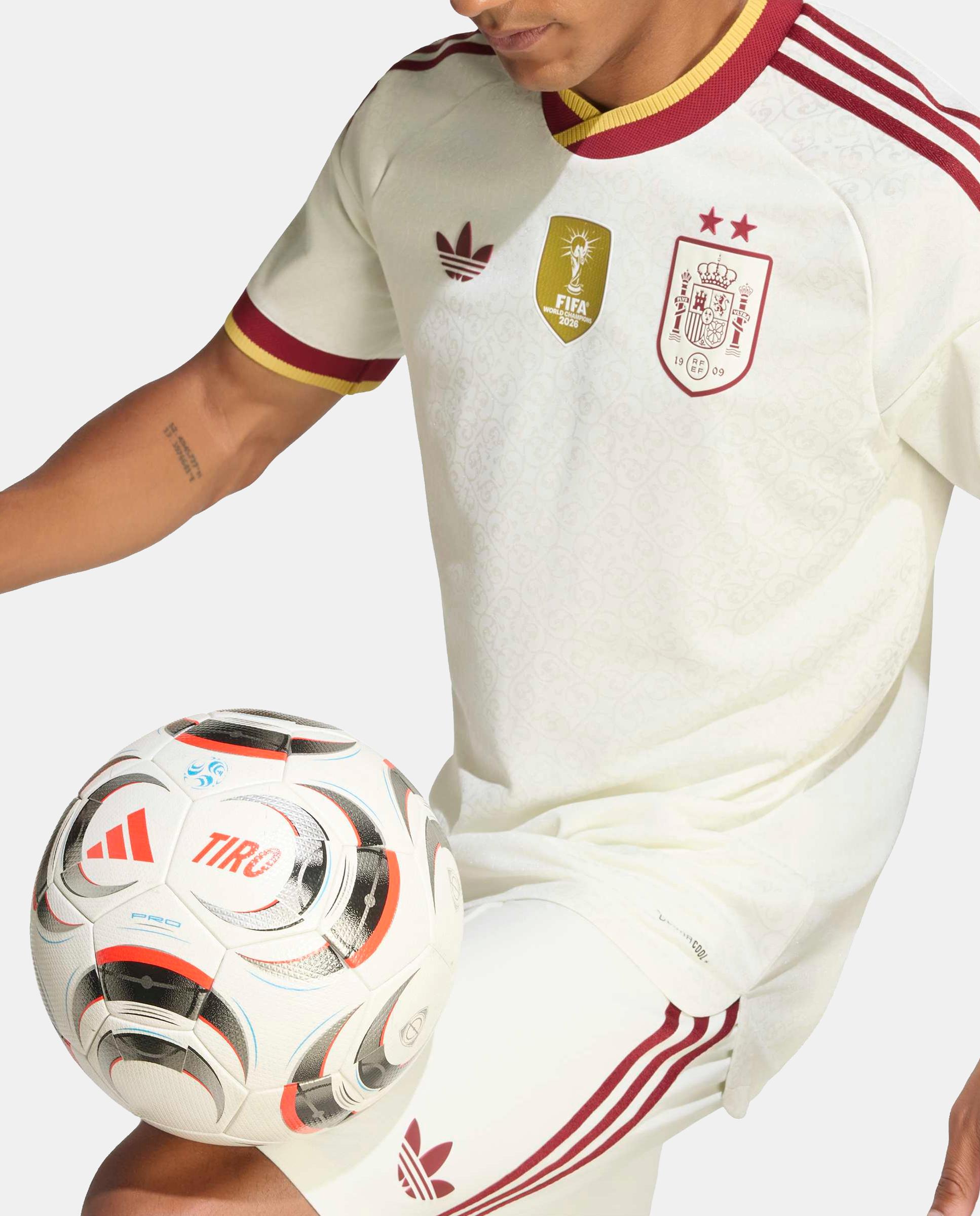 Camiseta de hombre 2ª equipación Authentic España 2 Estrellas Adidas - Blanco / Rojo Blanco / Rojo-4